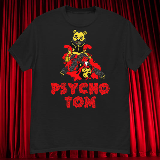 Psycho Tom Segura T-shirt, Tom Segura Shirt, Your Moms House Podcast Shirt, YMH Podcast Shirt, Your Moms House, 2 Bears 1 Cave Shirt, 2B1C Shirt Black T-shirts 2 Bears 1 Cave Podcasts Stand-up Comedy Tom Segura YMH Next Cult Brand