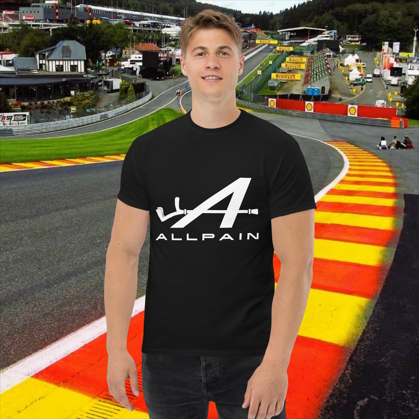 Allpain Alpine F1 Formula 1 Pierre Gasly Esteban Ocon Alpine classic tee Black T-shirts Alpine F1 Next Cult Brand