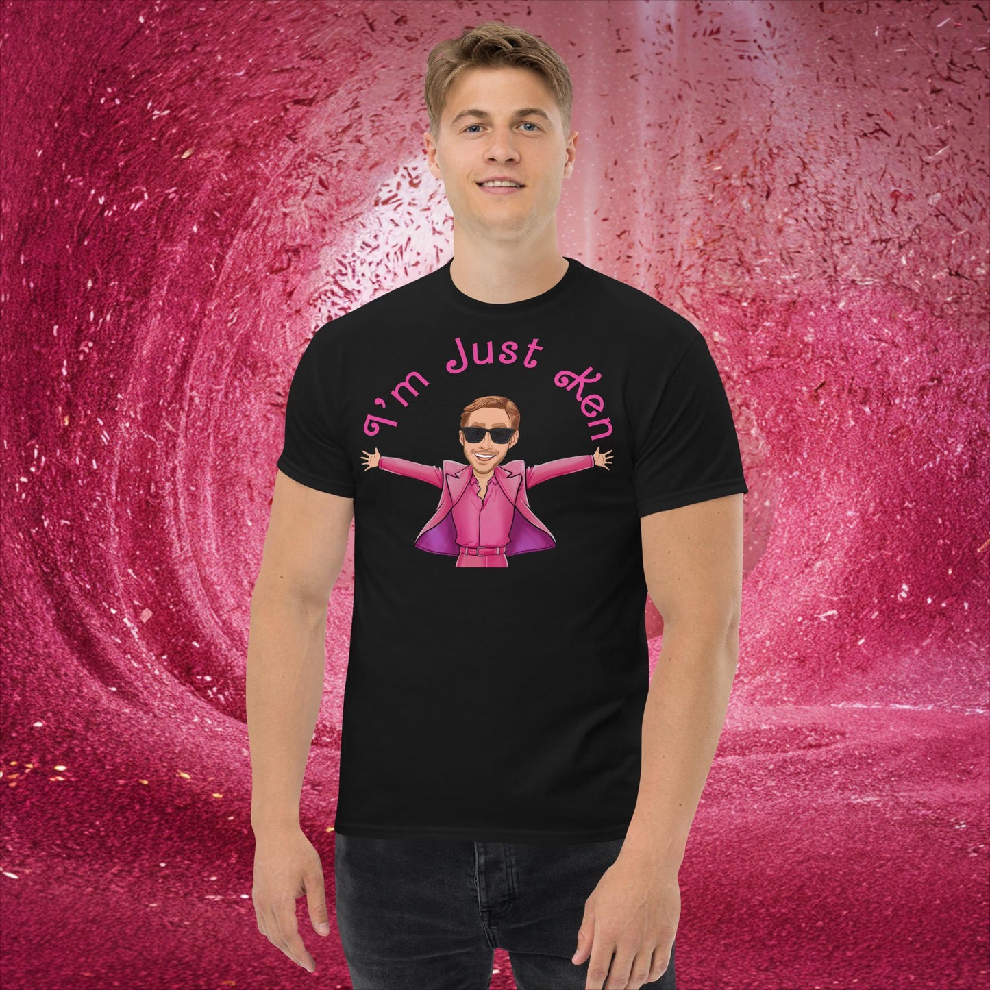 Ken Barbie Ryan Gosling I'm Just Ken classic tee Black T-shirts Barbie Celebrities Ken Movies Ryan Gosling Next Cult Brand