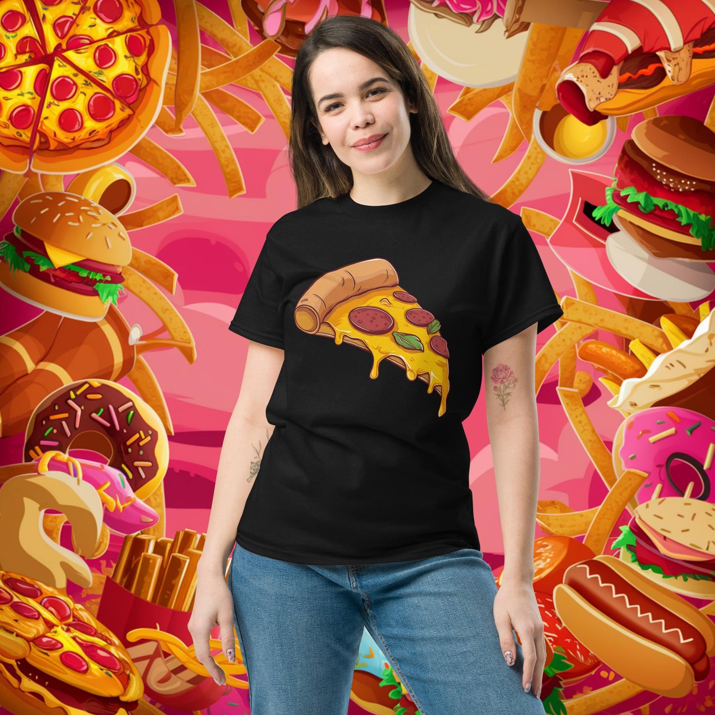 Pizza I Love Pizza tee Black T-shirts Fast Food Pizza Next Cult Brand