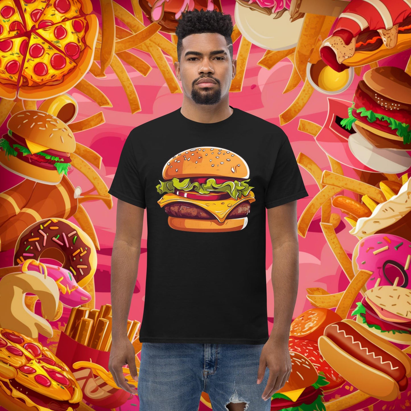 Cheeseburger I Love Burgers tee Black T-shirts Burgers Fast Food Fitness Gym Pump Cover Workout Next Cult Brand
