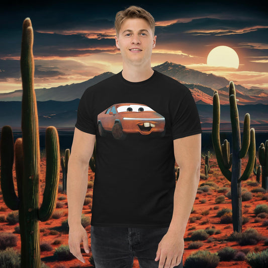Rusty Tesla Cybertruck Elon Musk Cars Movie Tow Mater tee Black T-shirts Cars Movie Celebrities Cybertruck Elon Musk Movies Tesla Next Cult Brand