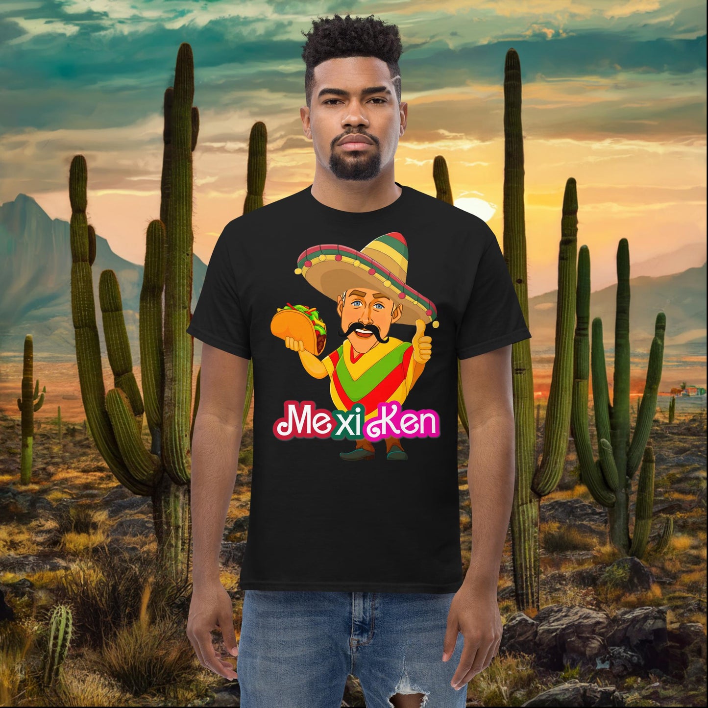 MexiKen Ken Barbie Movie Ryan Gosling Mexican tee Black T-shirts Barbie Celebrities Ken Mexico Movies Ryan Gosling Next Cult Brand