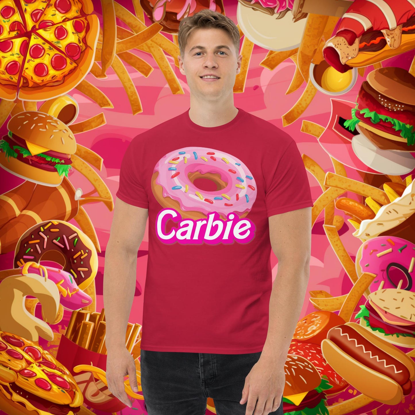 Carbie Barbie I Love Carbs I Love Donuts tee Cardinal T-shirts Barbie Carbie Donuts Fast Food Fitness Gym Ken Movies Pump Cover Workout Next Cult Brand