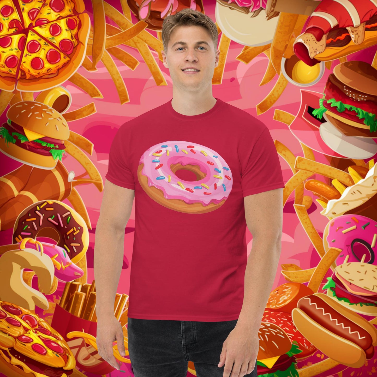 Pink Donut with sprinkles tee Cardinal T-shirts Donuts Fast Food Next Cult Brand