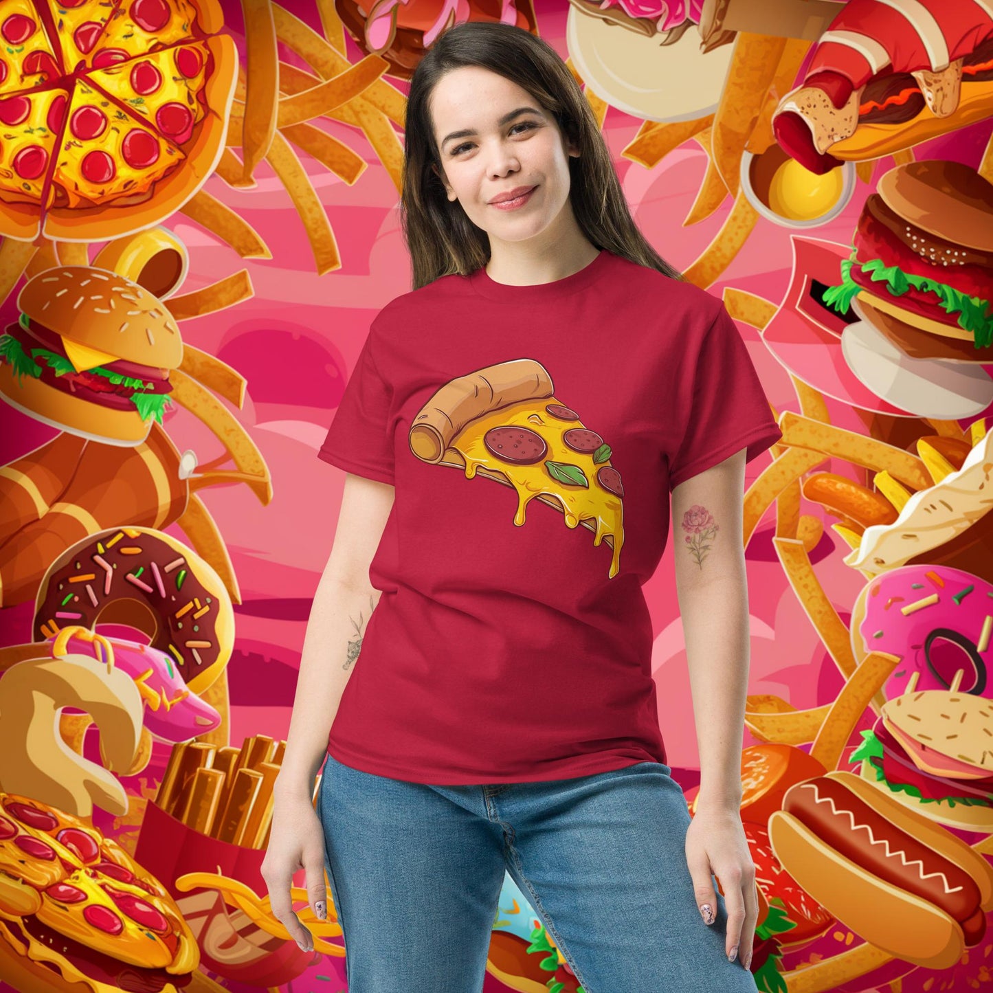 Pizza I Love Pizza tee Cardinal T-shirts Fast Food Pizza Next Cult Brand