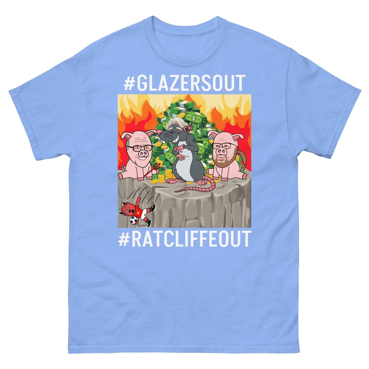 Manchester United Ratcliffe Out, Glazers Out T-shirt, White Letters, #GlazersOut #RatcliffeOut Next Cult Brand Football, GlazersOut, Manchester United, RatcliffeOut