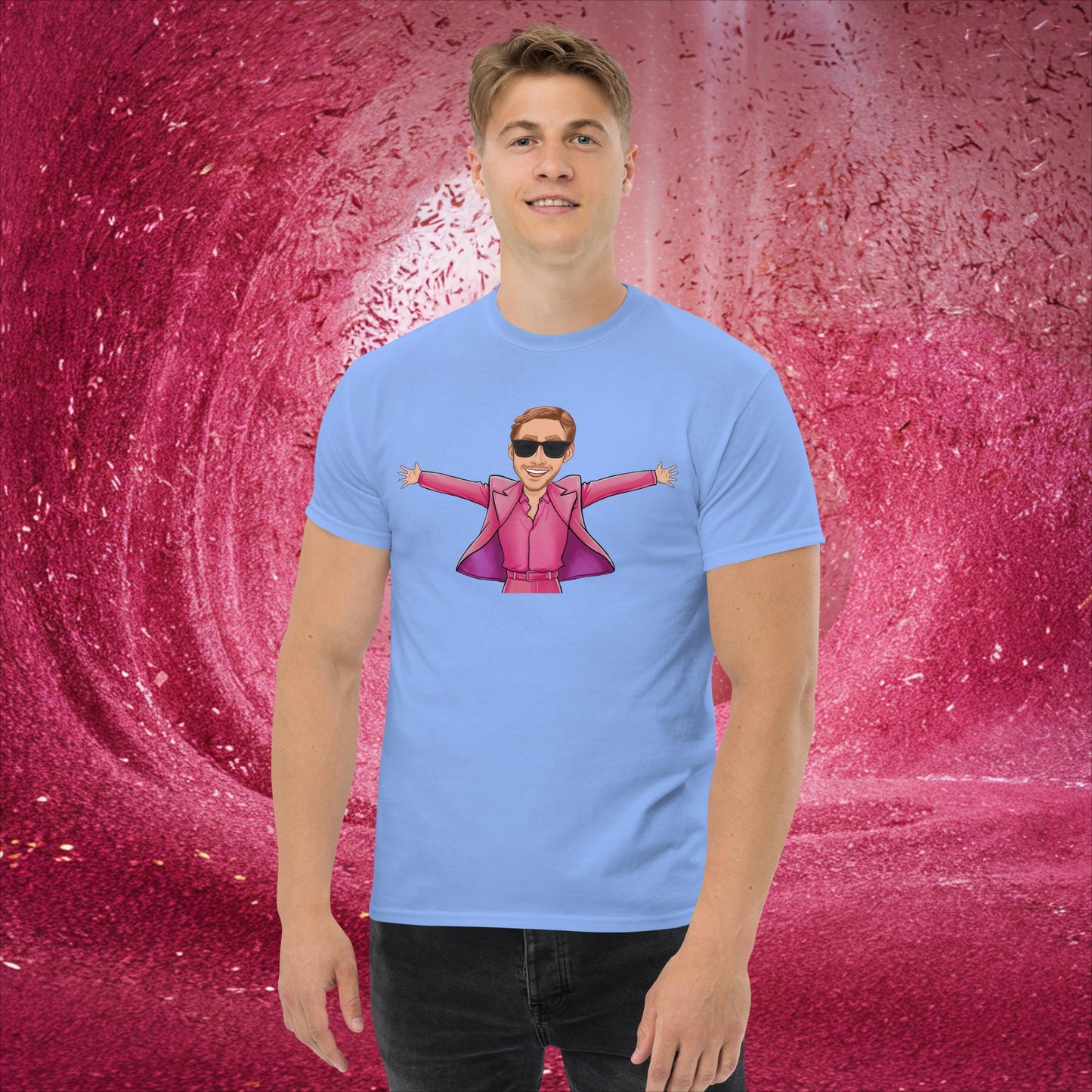 Ken Barbie Ryan Gosling I'm Just Ken classic tee Carolina Blue T-shirts Barbie Celebrities Ken Movies Ryan Gosling Next Cult Brand