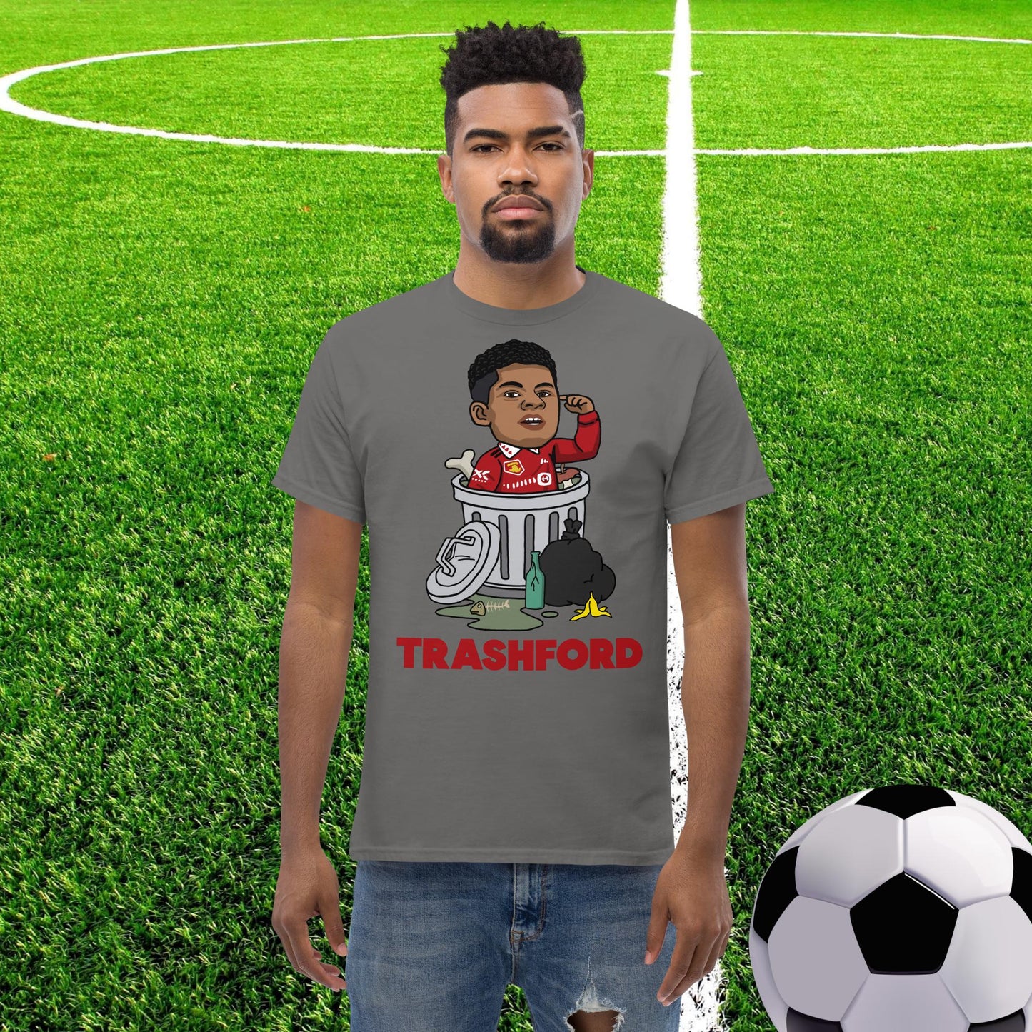 Trashford Marcus Rashford Manchester United Gift Man United Gift Marcus Rashford tee Charcoal T-shirts Football Manchester United Marcus Rashford Next Cult Brand
