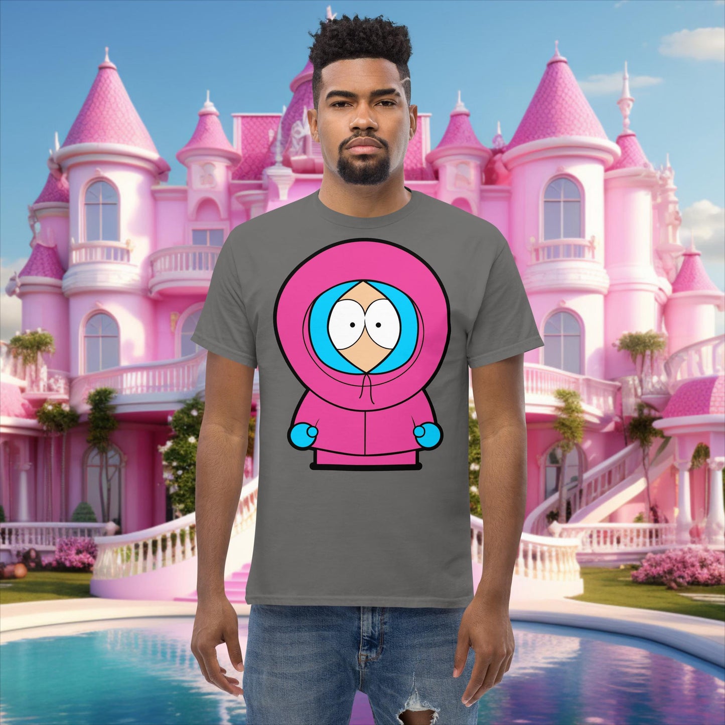 Kenny McCormick Ken Ryan Gosling Barbie South Park Kenny classic tee Charcoal T-shirts Barbie Ken Kenny Movies South Park TV Shows Next Cult Brand