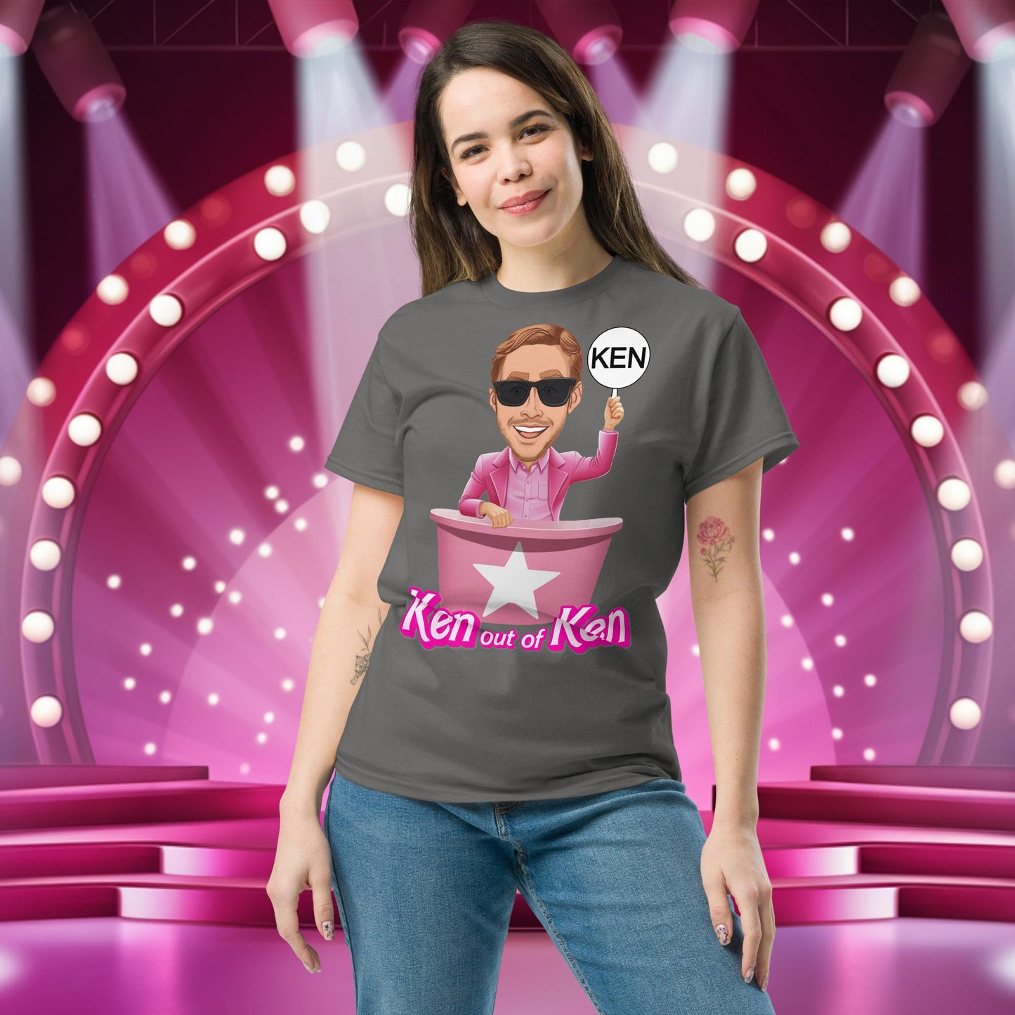 Ken out of Ken Ryan Gosling Barbie Movie tee Charcoal T-shirts Barbie Celebrities Ken Movies Ryan Gosling Next Cult Brand