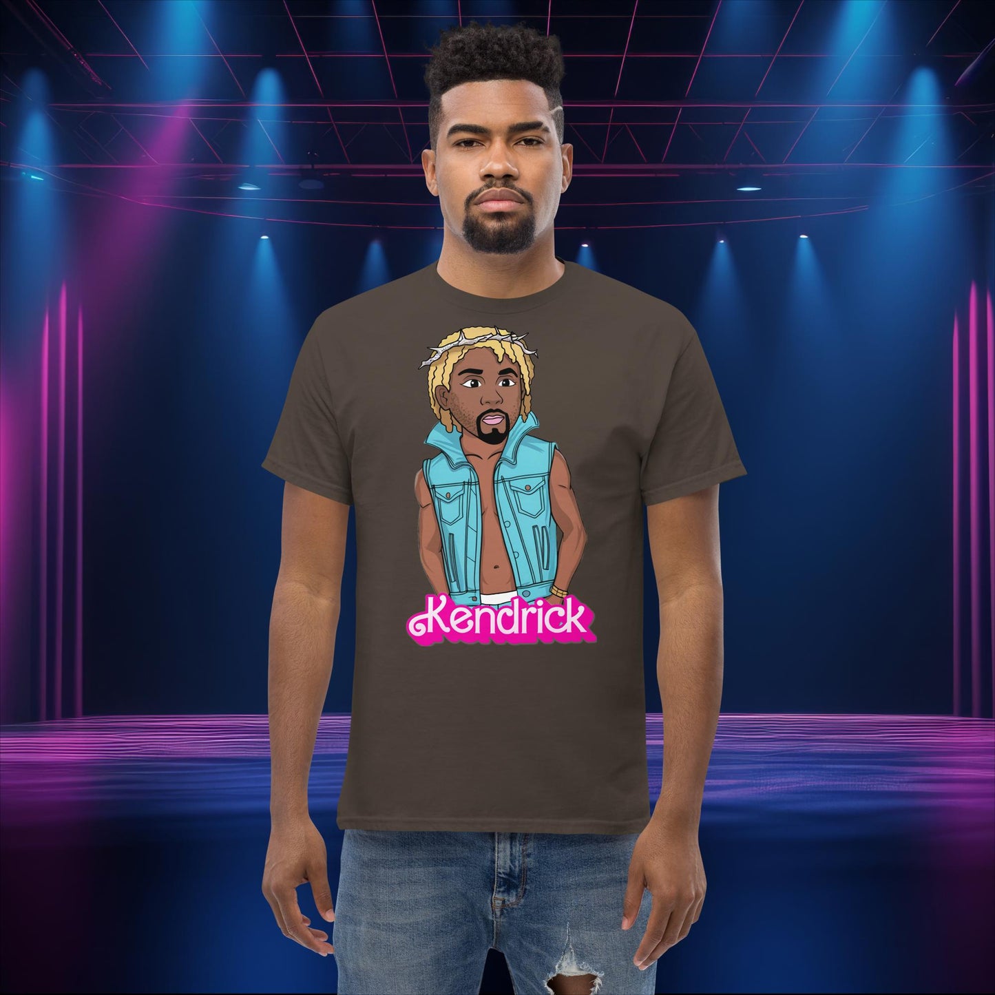 Kendrick Ken Ryan Gosling Barbie Hip Hop Rap Kendrick Lamar classic tee Dark Chocolate T-shirts Barbie Ken Kendrick Lamar Movies Music Next Cult Brand