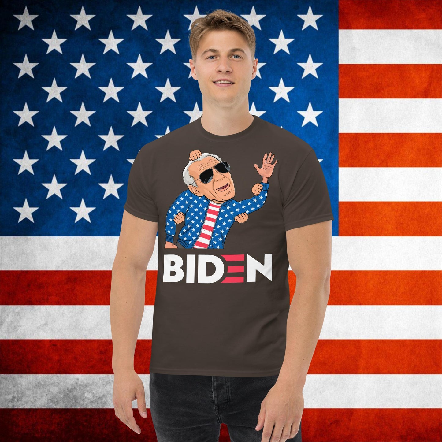 Weekend at Biden's Joe Biden Meme Democrat Republican Trump Gift Biden Gift 90s Vintage classic tee Dark Chocolate T-shirts Democrats Joe Biden Politics Next Cult Brand