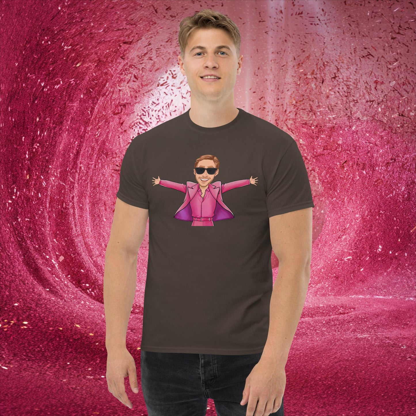 Ken Barbie Ryan Gosling I'm Just Ken classic tee Dark Chocolate T-shirts Barbie Celebrities Ken Movies Ryan Gosling Next Cult Brand