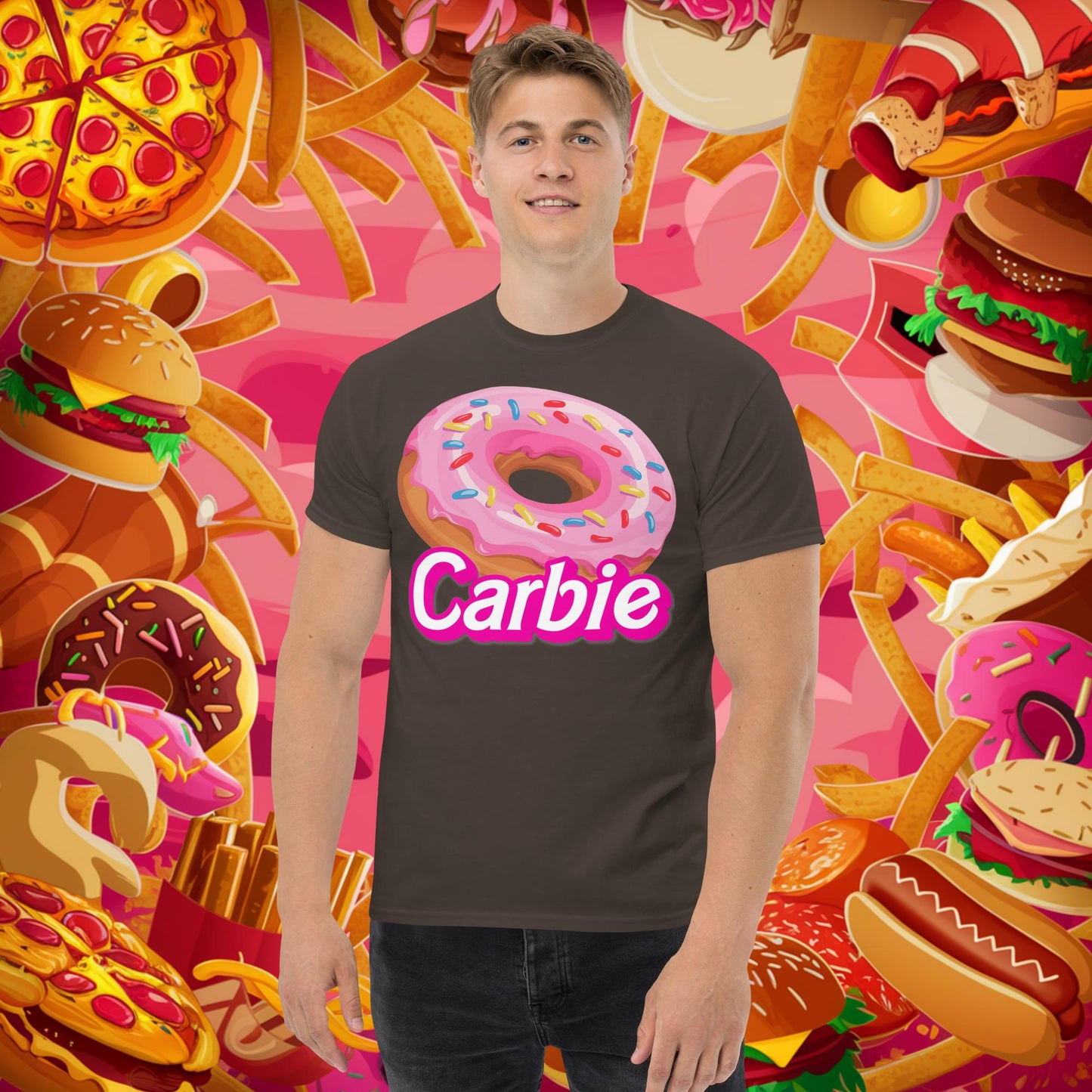 Carbie Barbie I Love Carbs I Love Donuts tee Dark Chocolate T-shirts Barbie Carbie Donuts Fast Food Fitness Gym Ken Movies Pump Cover Workout Next Cult Brand