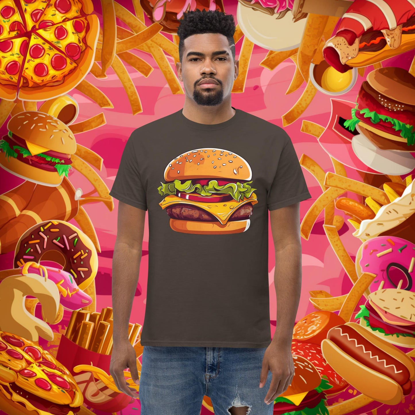 Cheeseburger I Love Burgers tee Dark Chocolate T-shirts Burgers Fast Food Next Cult Brand