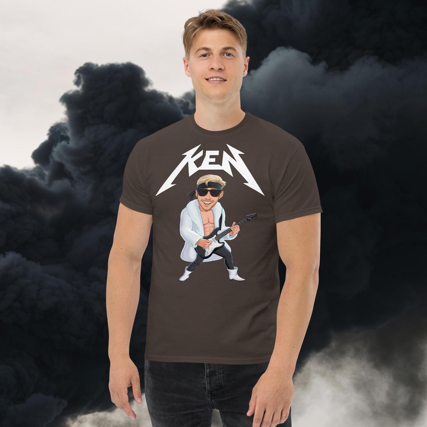 Rockstar Ken Barbie Movie Ryan Gosling tee Dark Chocolate T-shirts Barbie Celebrities Ken Movies Ryan Gosling Next Cult Brand