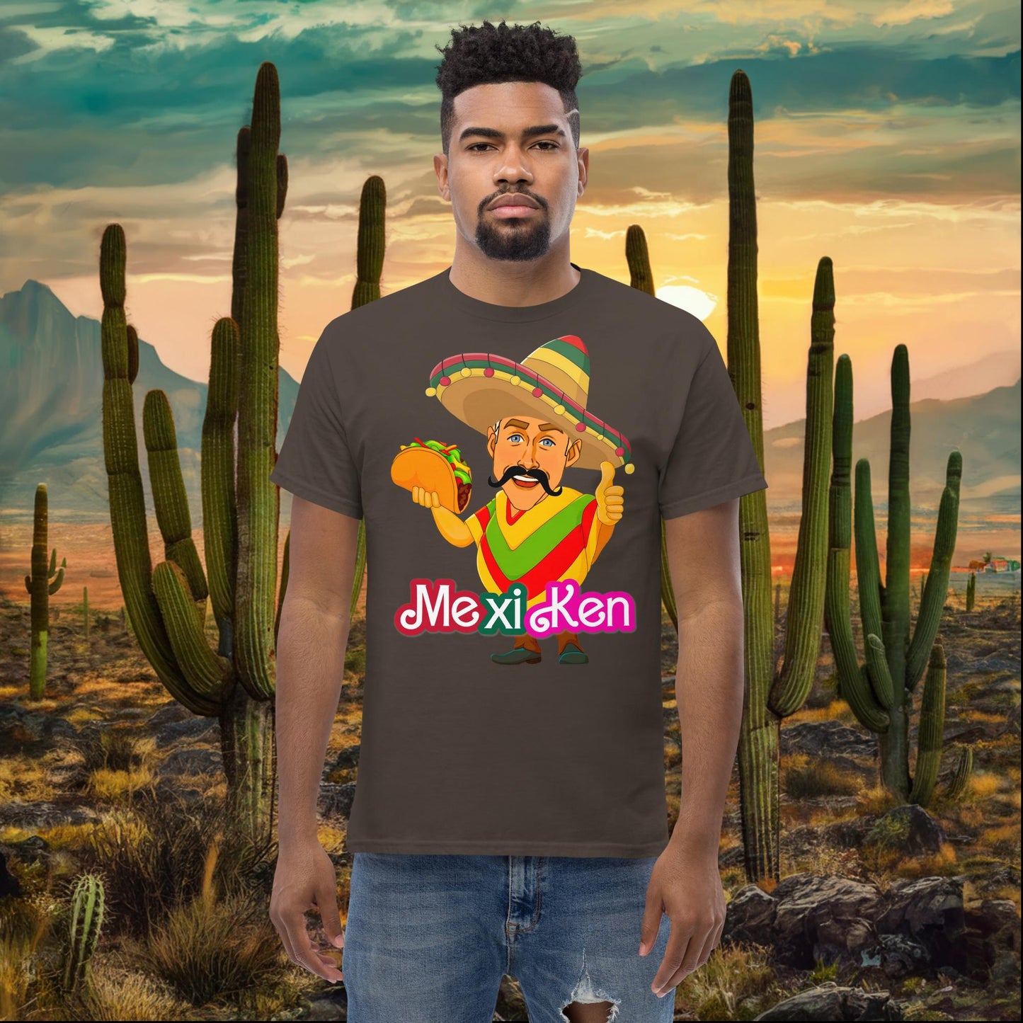 MexiKen Ken Barbie Movie Ryan Gosling Mexican tee Dark Chocolate T-shirts Barbie Celebrities Ken Mexico Movies Ryan Gosling Next Cult Brand
