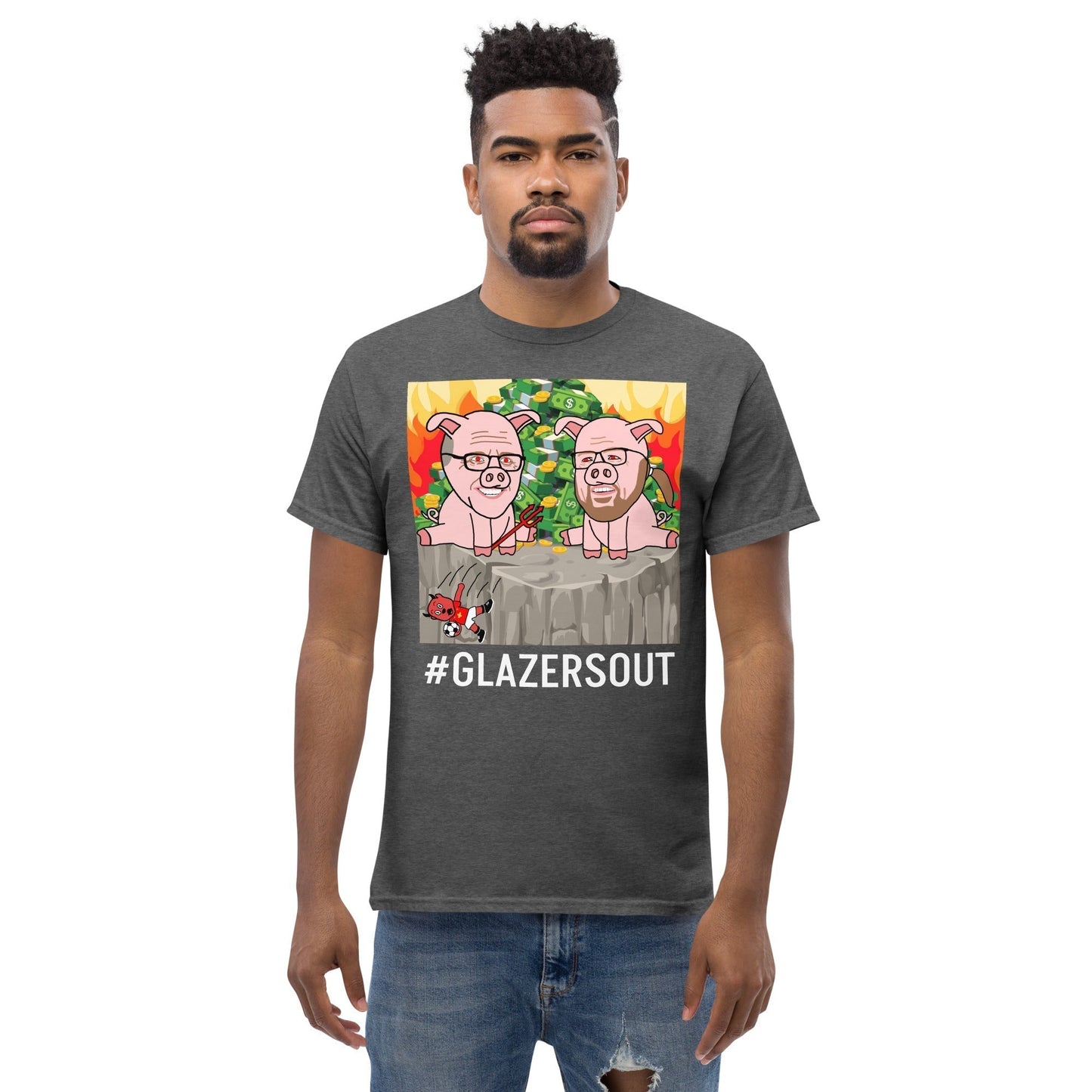 Glazers Out Manchester United T-shirt, White Letters, #GlazersOut Next Cult Brand Football, GlazersOut, Manchester United