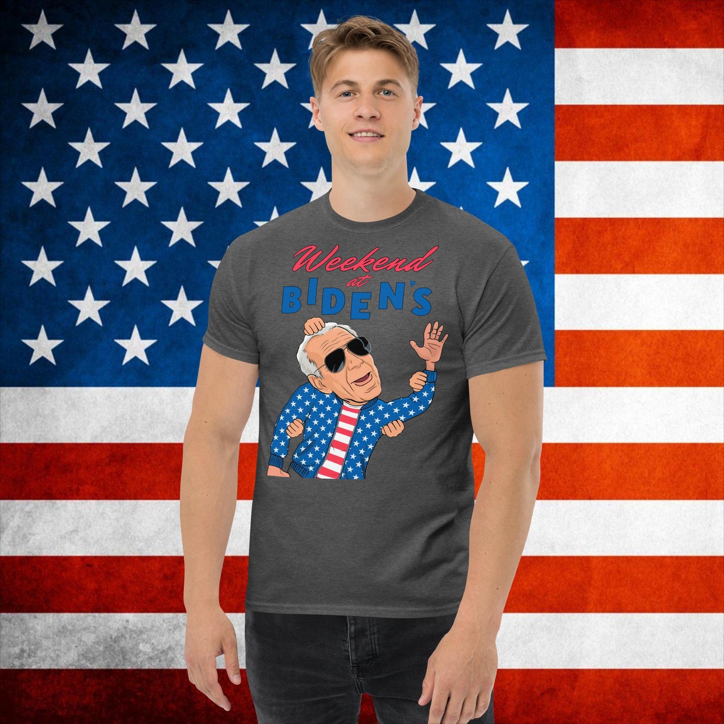Weekend at Biden's T-shirt Joe Biden Meme Shirt Democrat Tshirt Republican T shirt Trump Shirt Trump Gift Biden Gift 90s T-shirt Vintage Tee Dark Heather T-shirts Democrats Joe Biden Politics Next Cult Brand
