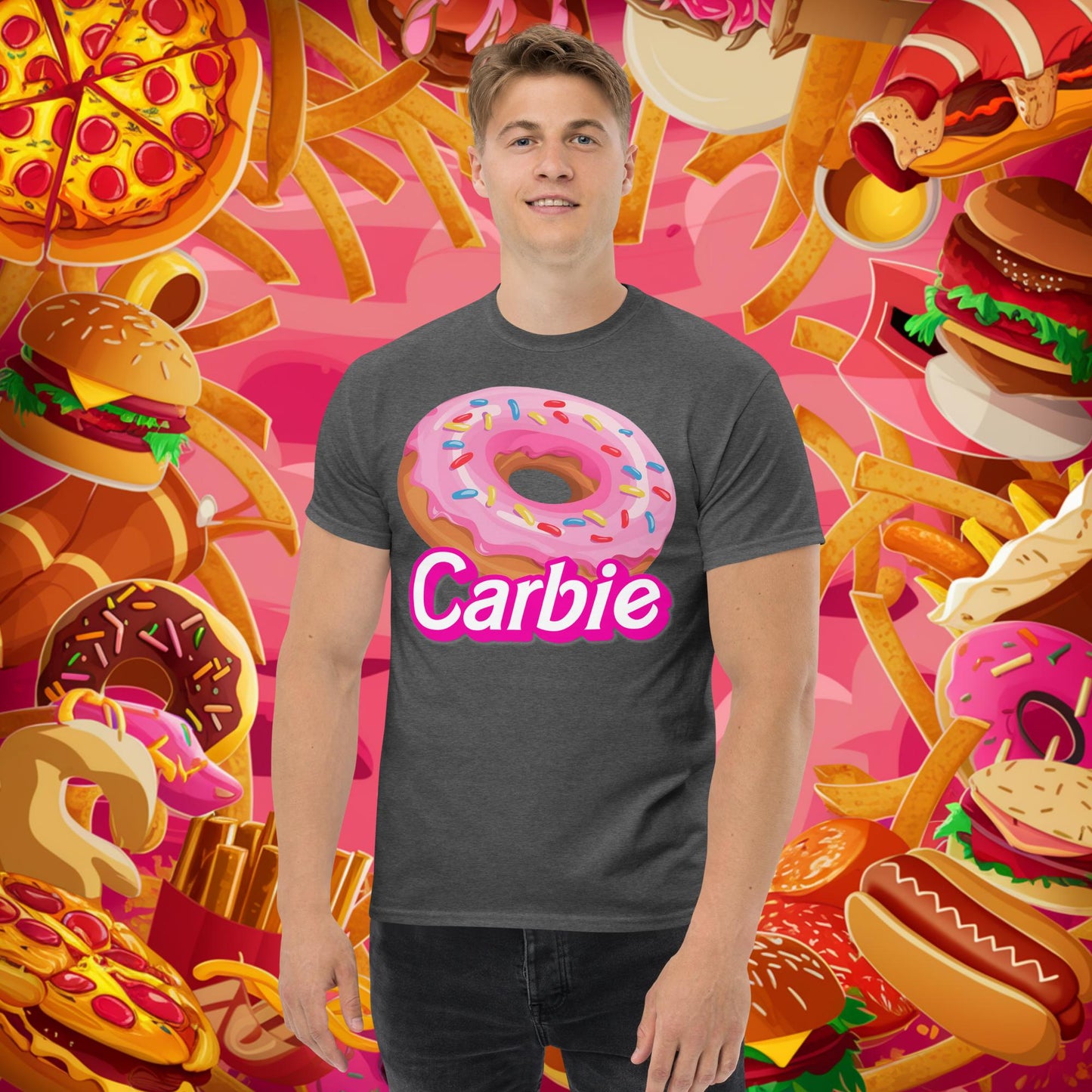 Carbie Barbie I Love Carbs I Love Donuts tee Dark Heather T-shirts Barbie Carbie Donuts Fast Food Fitness Gym Ken Movies Pump Cover Workout Next Cult Brand