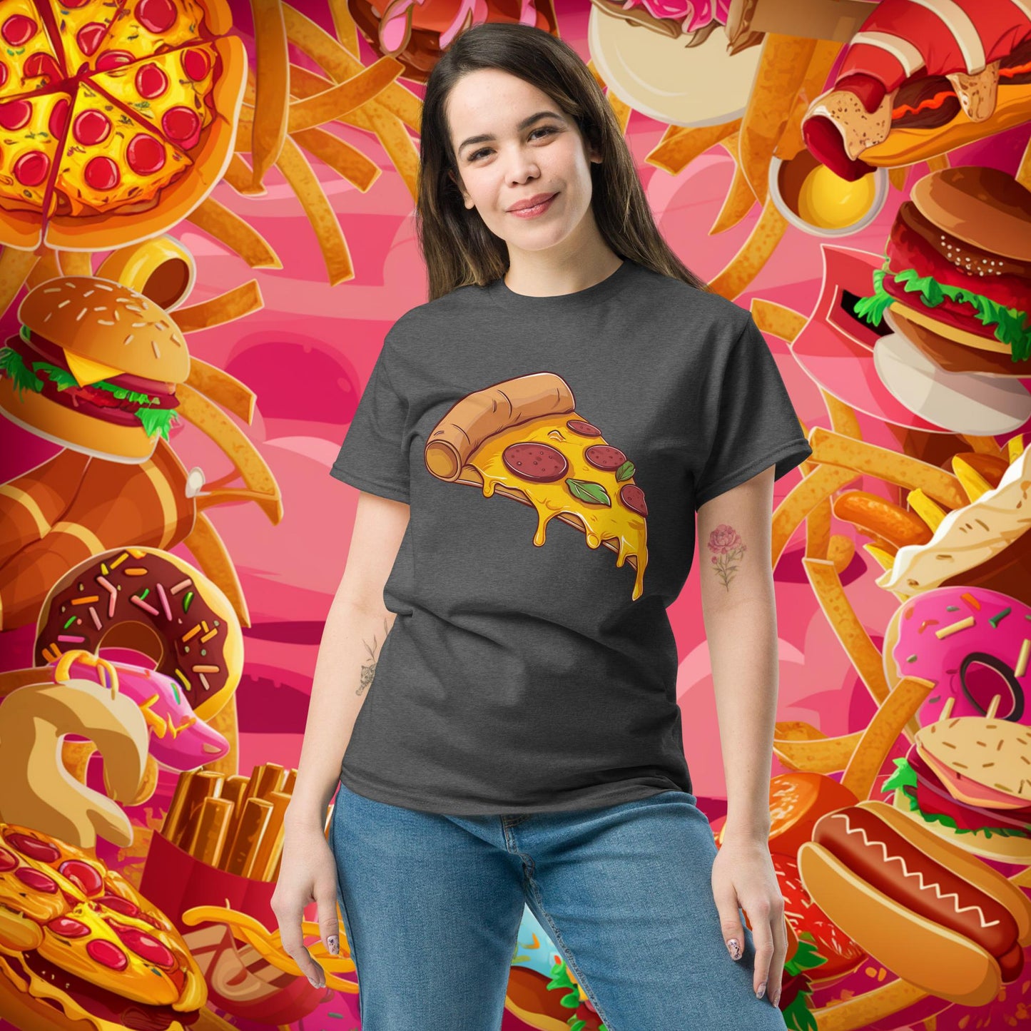 Pizza I Love Pizza tee Dark Heather T-shirts Fast Food Pizza Next Cult Brand