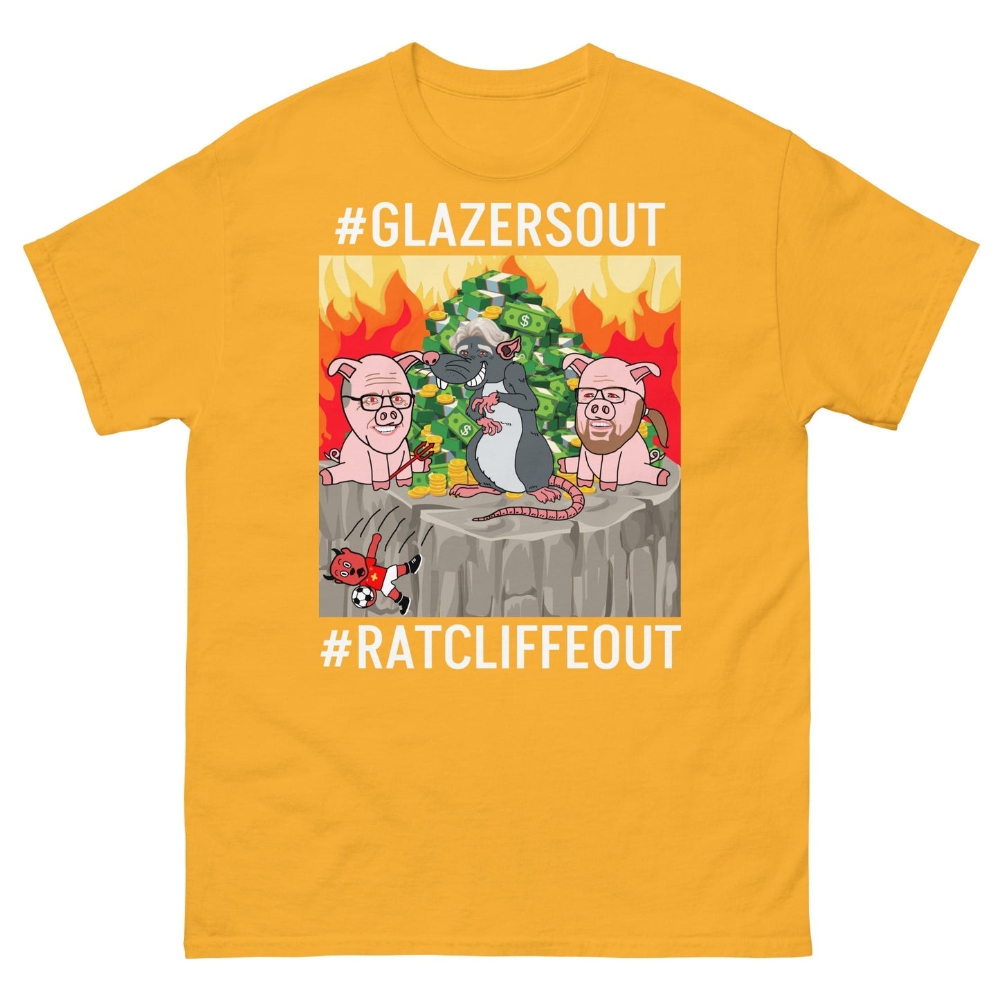Manchester United Ratcliffe Out, Glazers Out T-shirt, White Letters, #GlazersOut #RatcliffeOut Next Cult Brand Football, GlazersOut, Manchester United, RatcliffeOut