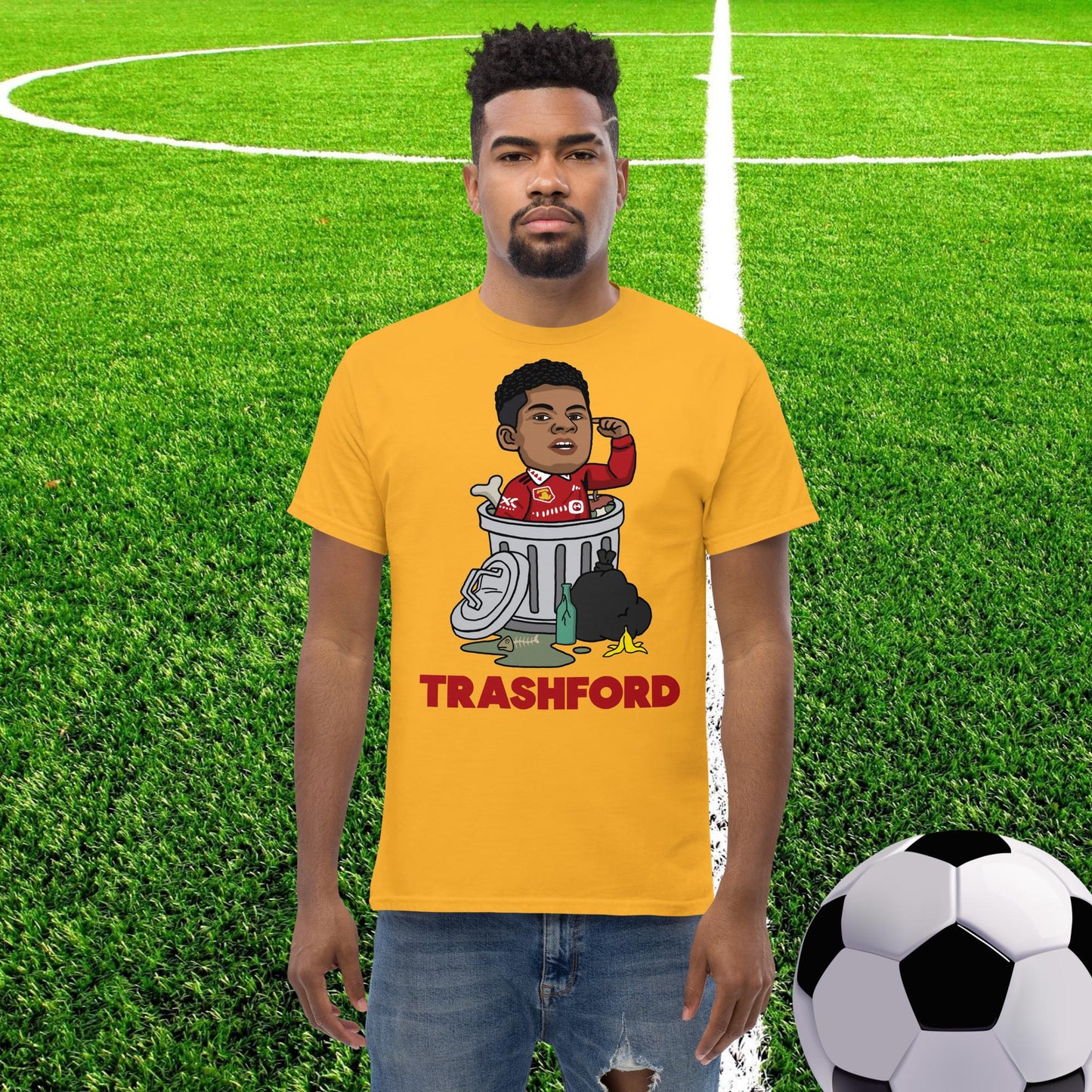 Trashford Marcus Rashford Manchester United Gift Man United Gift Marcus Rashford tee Gold T-shirts Football Manchester United Marcus Rashford Next Cult Brand