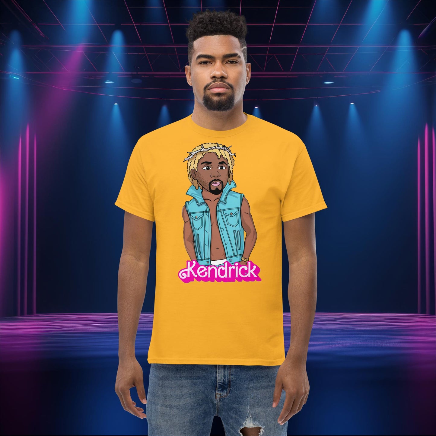 Kendrick Ken Ryan Gosling Barbie Hip Hop Rap Kendrick Lamar classic tee Gold T-shirts Barbie Ken Kendrick Lamar Movies Music Next Cult Brand