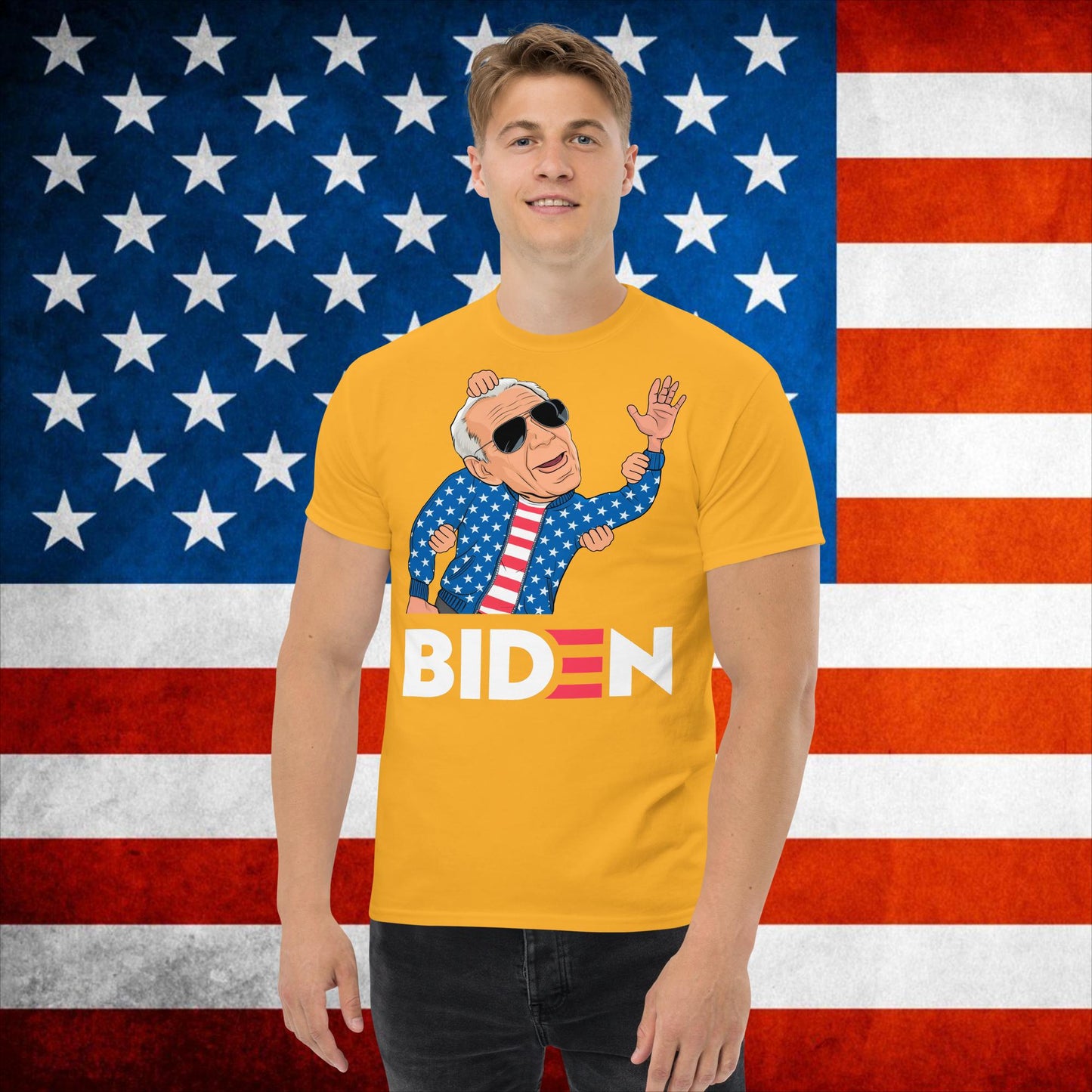 Weekend at Biden's Joe Biden Meme Democrat Republican Trump Gift Biden Gift 90s Vintage classic tee Gold T-shirts Democrats Joe Biden Politics Next Cult Brand