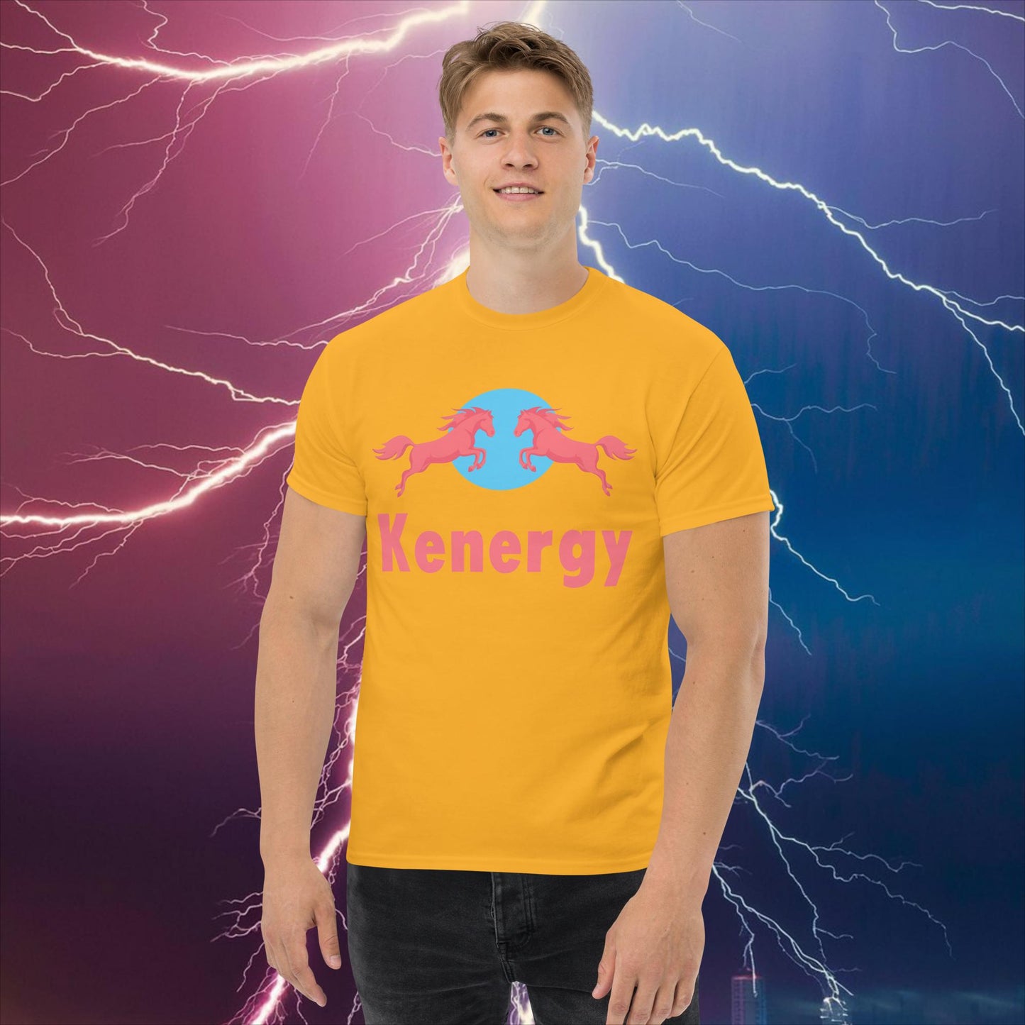 Kenergy Red Bull Ken Barbie Ryan Gosling Kenergy classic tee Gold T-shirts Barbie Ken Kenergy Movies Next Cult Brand