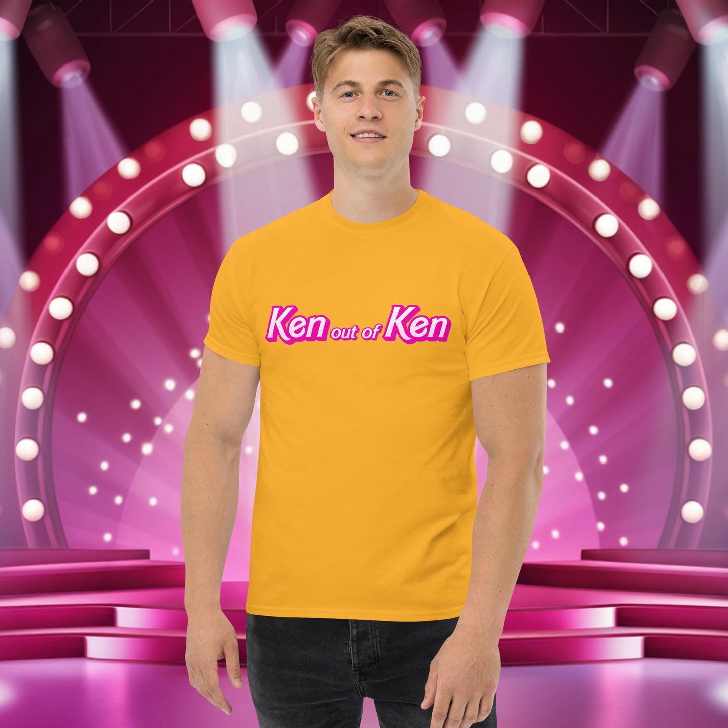 Ken out of Ken Barbie Movie tee Gold T-shirts Barbie Ken Movies Next Cult Brand