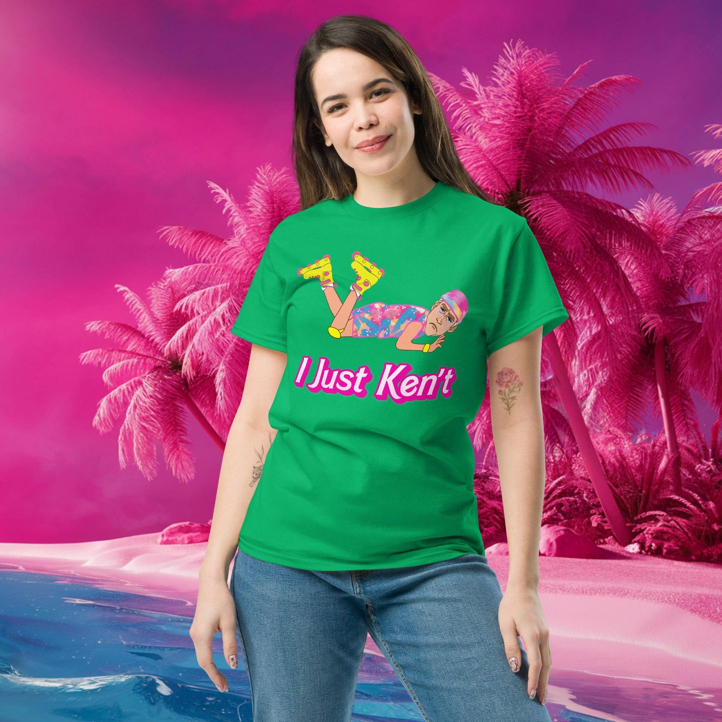 I Just Ken't I just Can't Ryan Gosling Ken Barbie Movie tee Irish Green T-shirts Barbie Celebrities Ken Movies Ryan Gosling Next Cult Brand