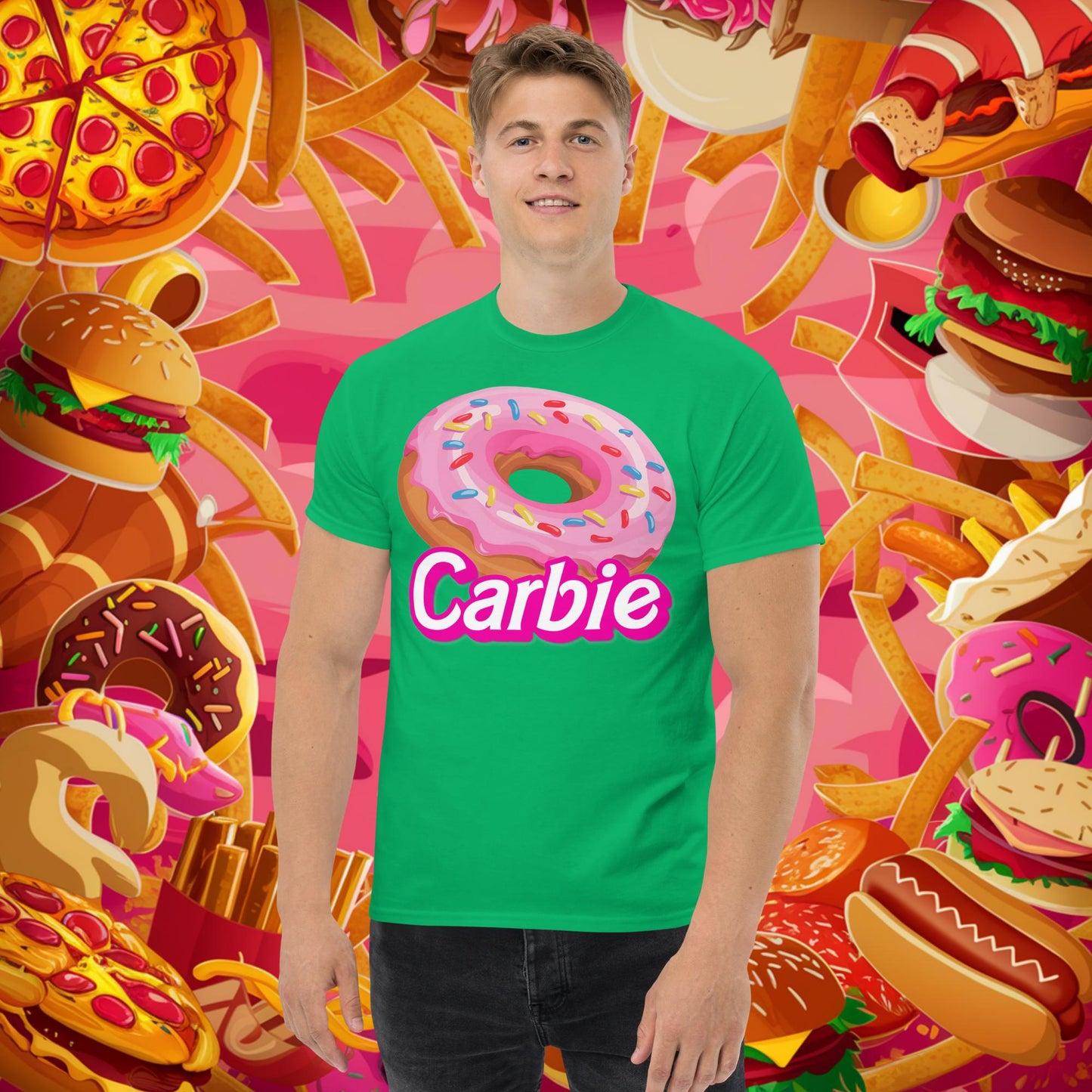 Carbie Barbie I Love Carbs I Love Donuts tee Irish Green T-shirts Barbie Carbie Donuts Fast Food Fitness Gym Ken Movies Pump Cover Workout Next Cult Brand