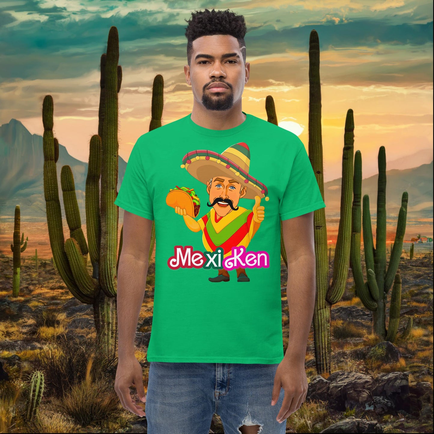 MexiKen Ken Barbie Movie Ryan Gosling Mexican tee Irish Green T-shirts Barbie Celebrities Ken Mexico Movies Ryan Gosling Next Cult Brand