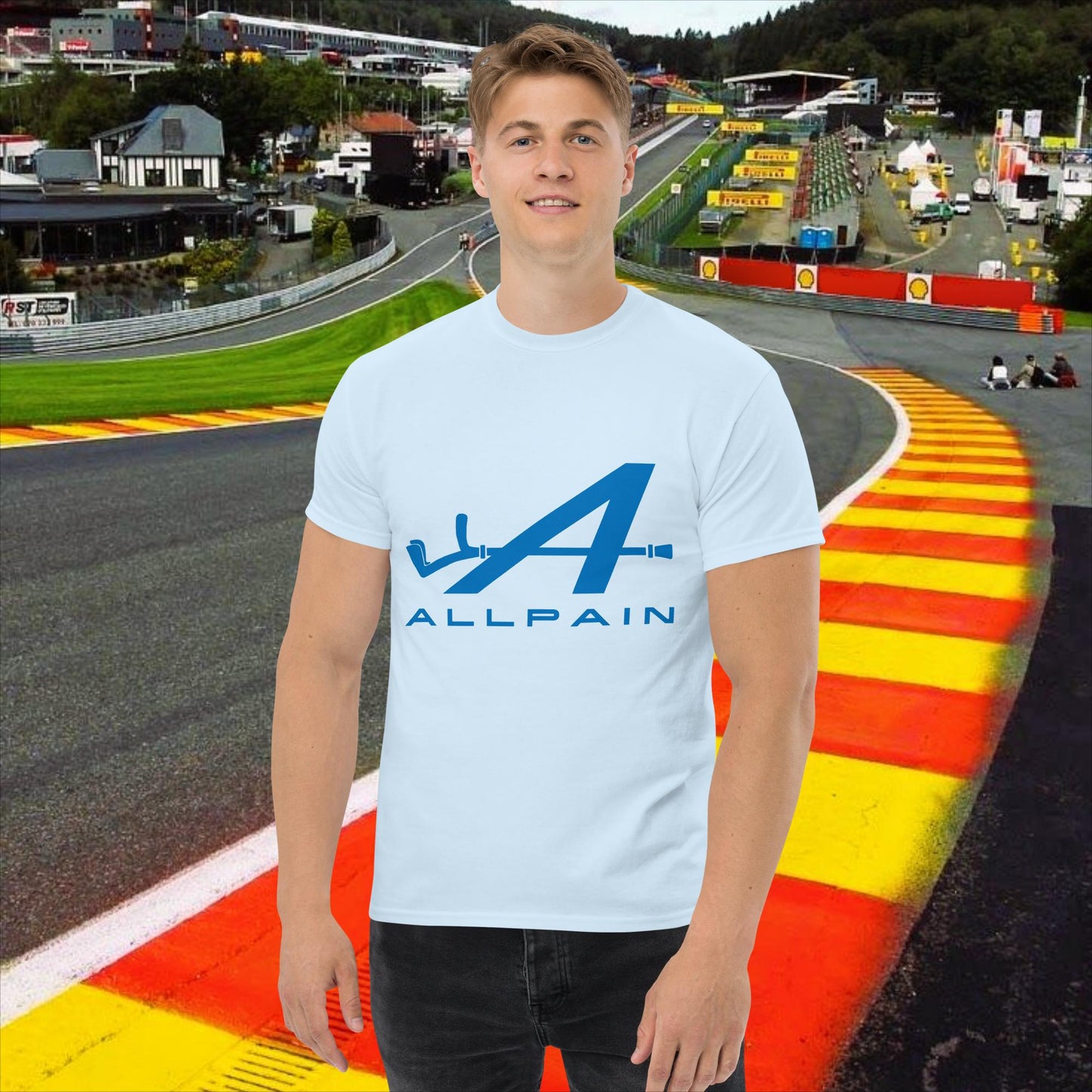 Allpain Alpine F1 Formula 1 Pierre Gasly Esteban Ocon Alpine classic tee Light Blue T-shirts Alpine F1 Next Cult Brand