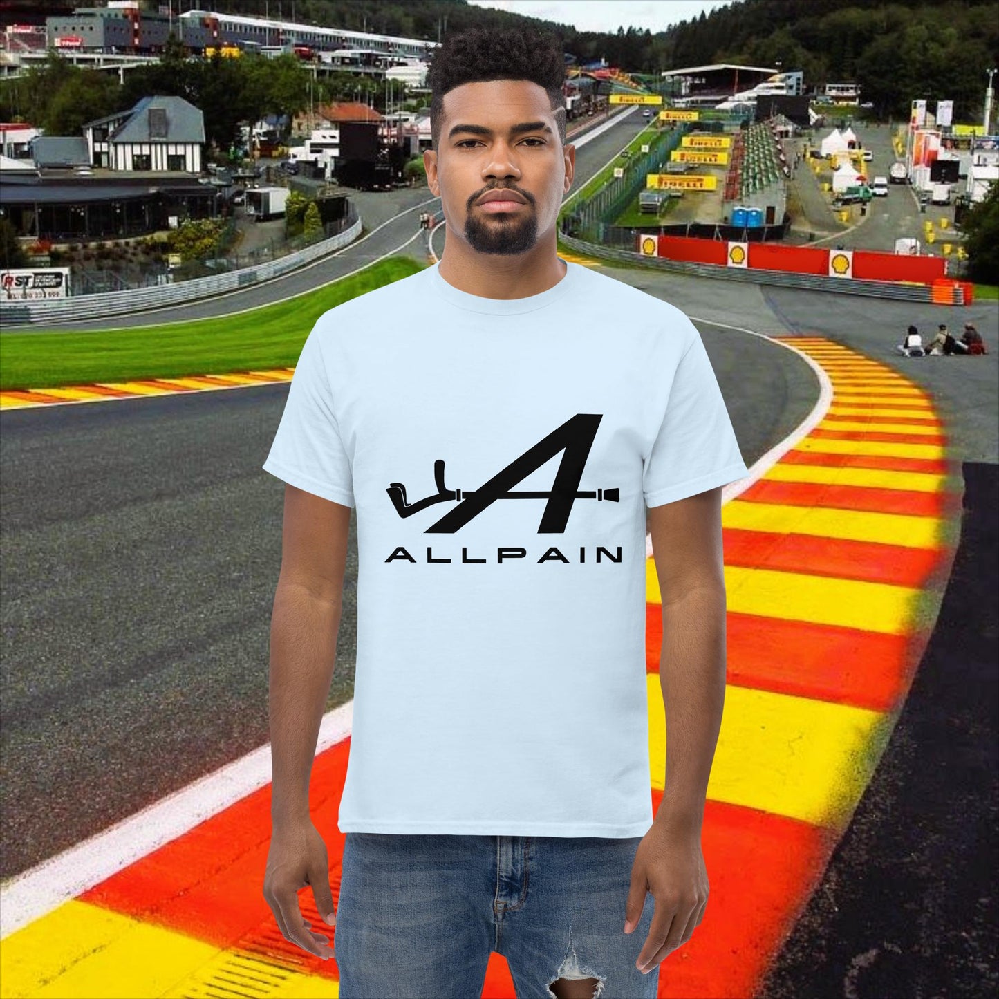 Allpain Alpine F1 Formula 1 Pierre Gasly Esteban Ocon Alpine classic tee Light Blue T-shirts Alpine F1 Next Cult Brand