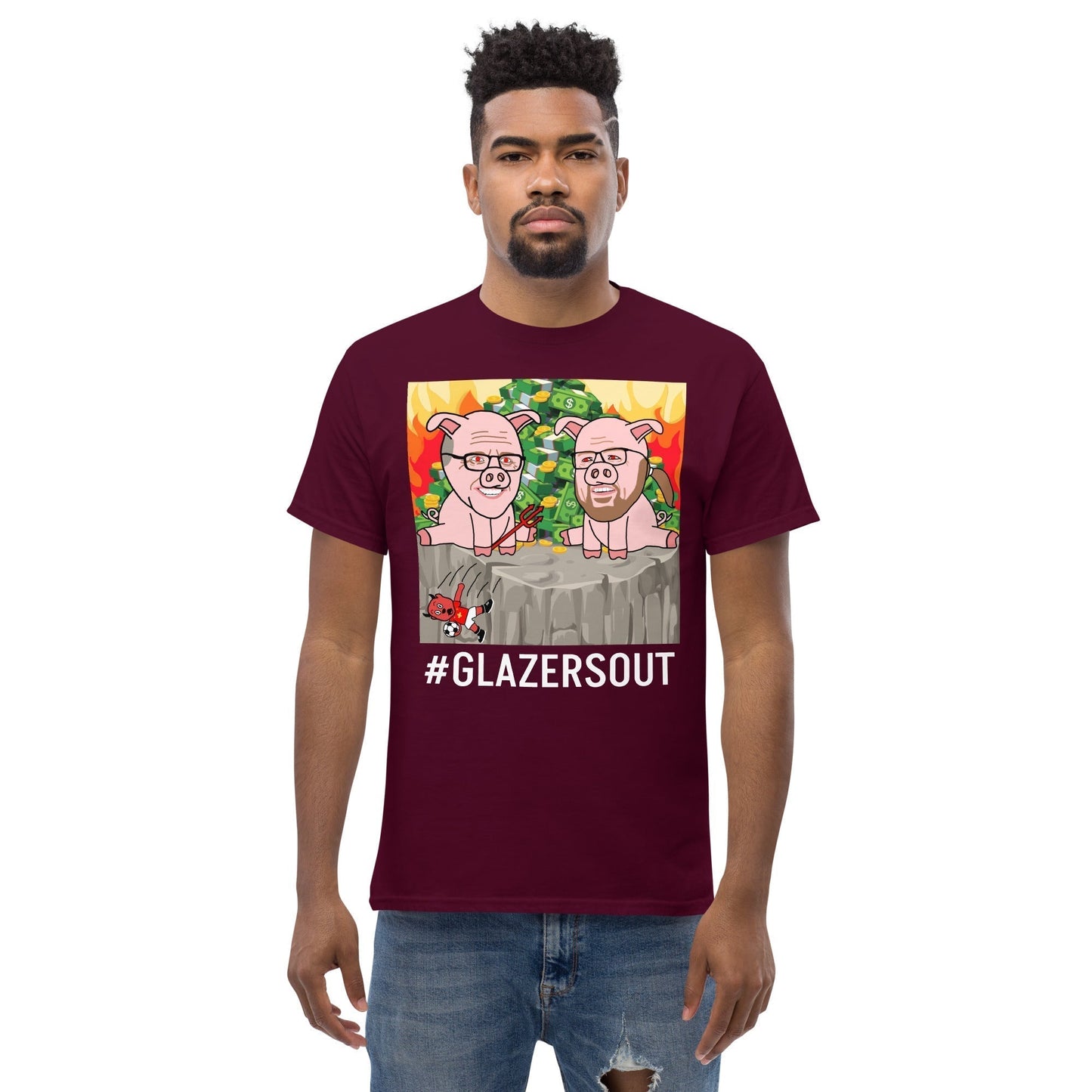 Glazers Out Manchester United T-shirt, White Letters, #GlazersOut Next Cult Brand Football, GlazersOut, Manchester United