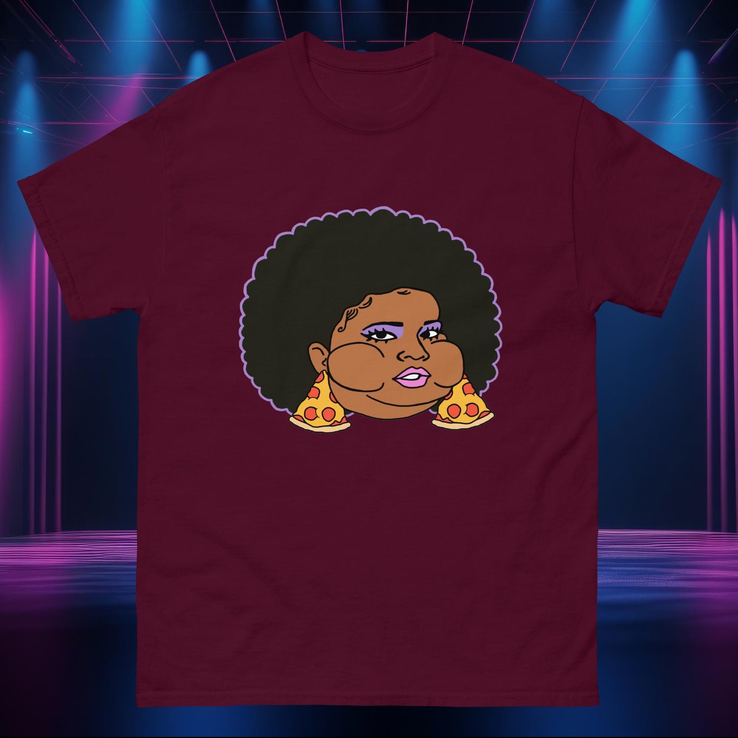 Pizzo Lizzo Pizza Lizzo Merch Lizzo Gift Body Positivity Body empowerment Lizzo classic tee Maroon T-shirts Lizzo Music Next Cult Brand