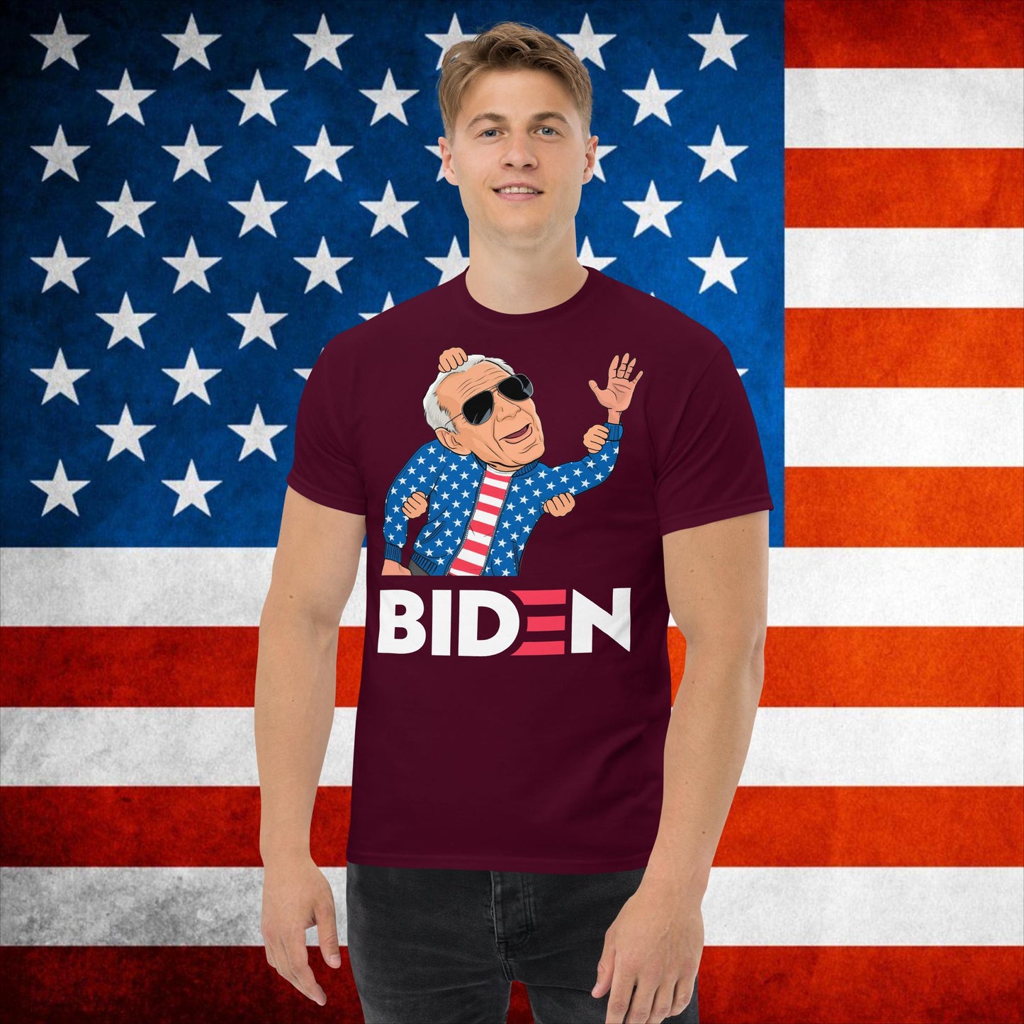 Weekend at Biden's Joe Biden Meme Democrat Republican Trump Gift Biden Gift 90s Vintage classic tee Maroon T-shirts Democrats Joe Biden Politics Next Cult Brand