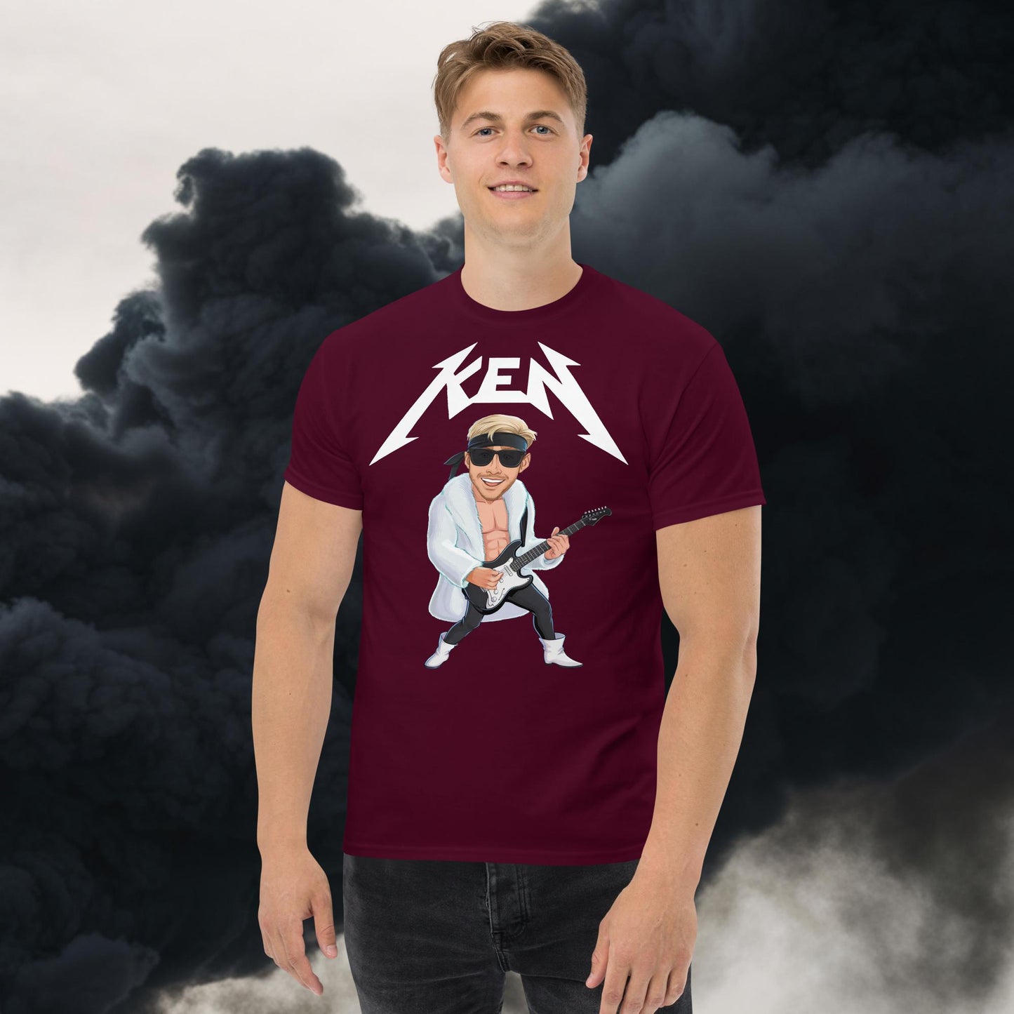 Rockstar Ken Barbie Movie Ryan Gosling tee Maroon T-shirts Barbie Celebrities Ken Movies Ryan Gosling Next Cult Brand