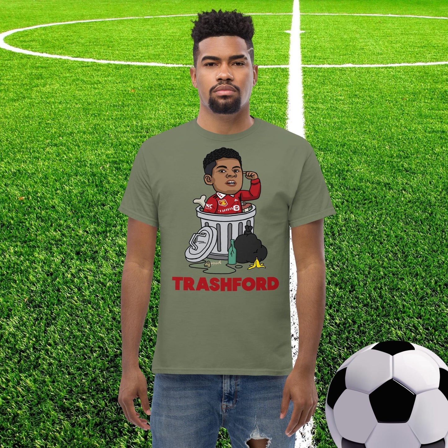 Trashford Marcus Rashford Manchester United Gift Man United Gift Marcus Rashford tee Military Green T-shirts Football Manchester United Marcus Rashford Next Cult Brand