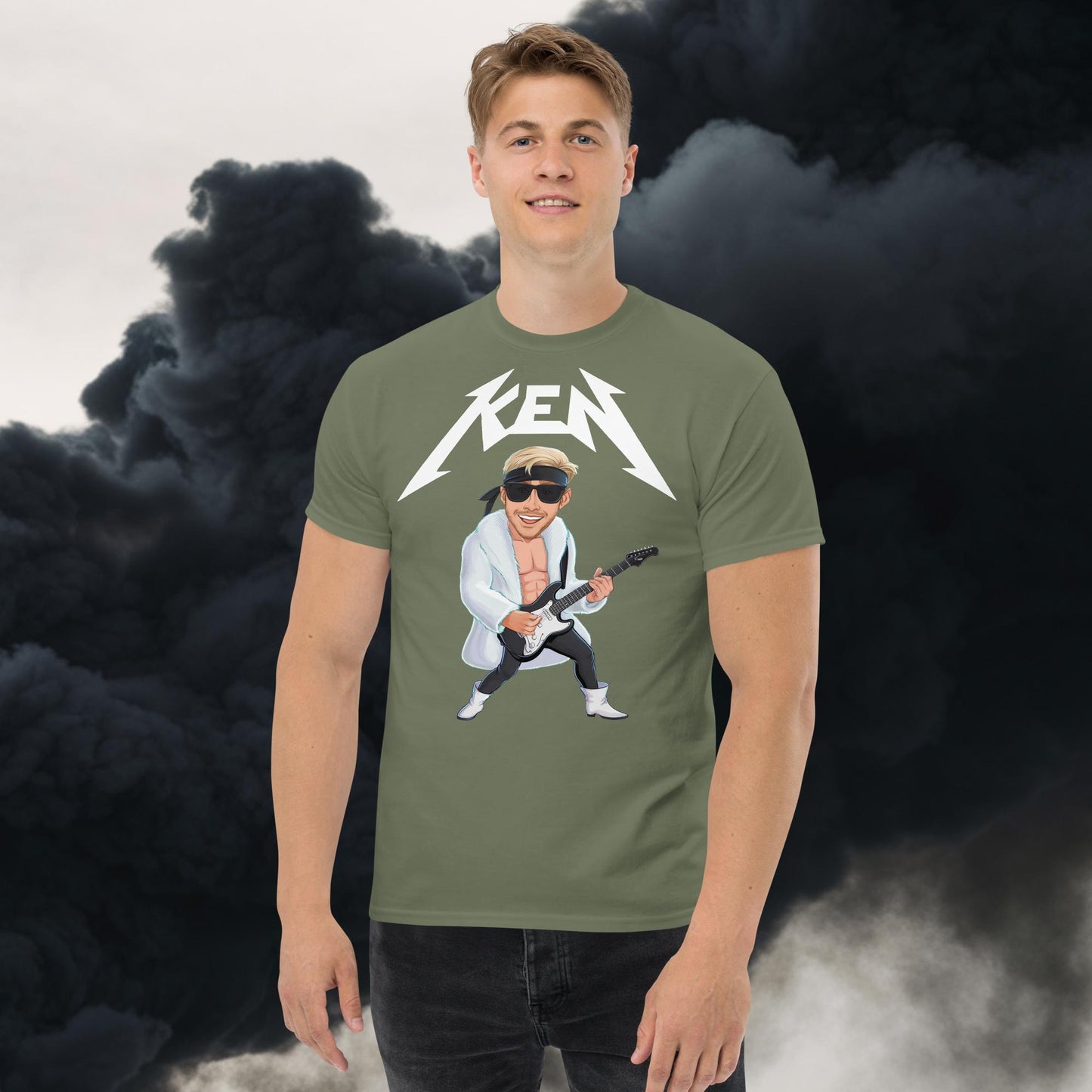Rockstar Ken Barbie Movie Ryan Gosling tee Military Green T-shirts Barbie Celebrities Ken Movies Ryan Gosling Next Cult Brand
