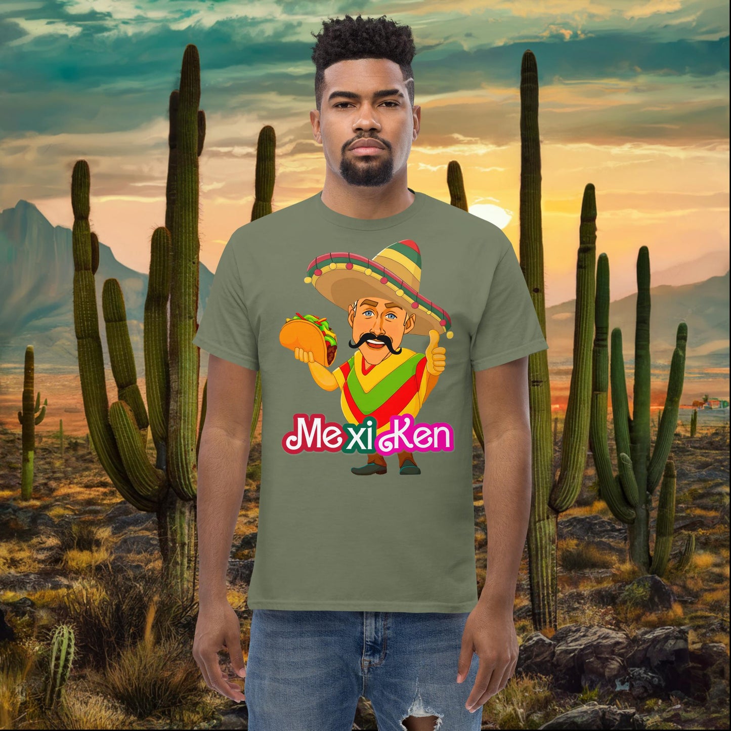 MexiKen Ken Barbie Movie Ryan Gosling Mexican tee Military Green T-shirts Barbie Celebrities Ken Mexico Movies Ryan Gosling Next Cult Brand
