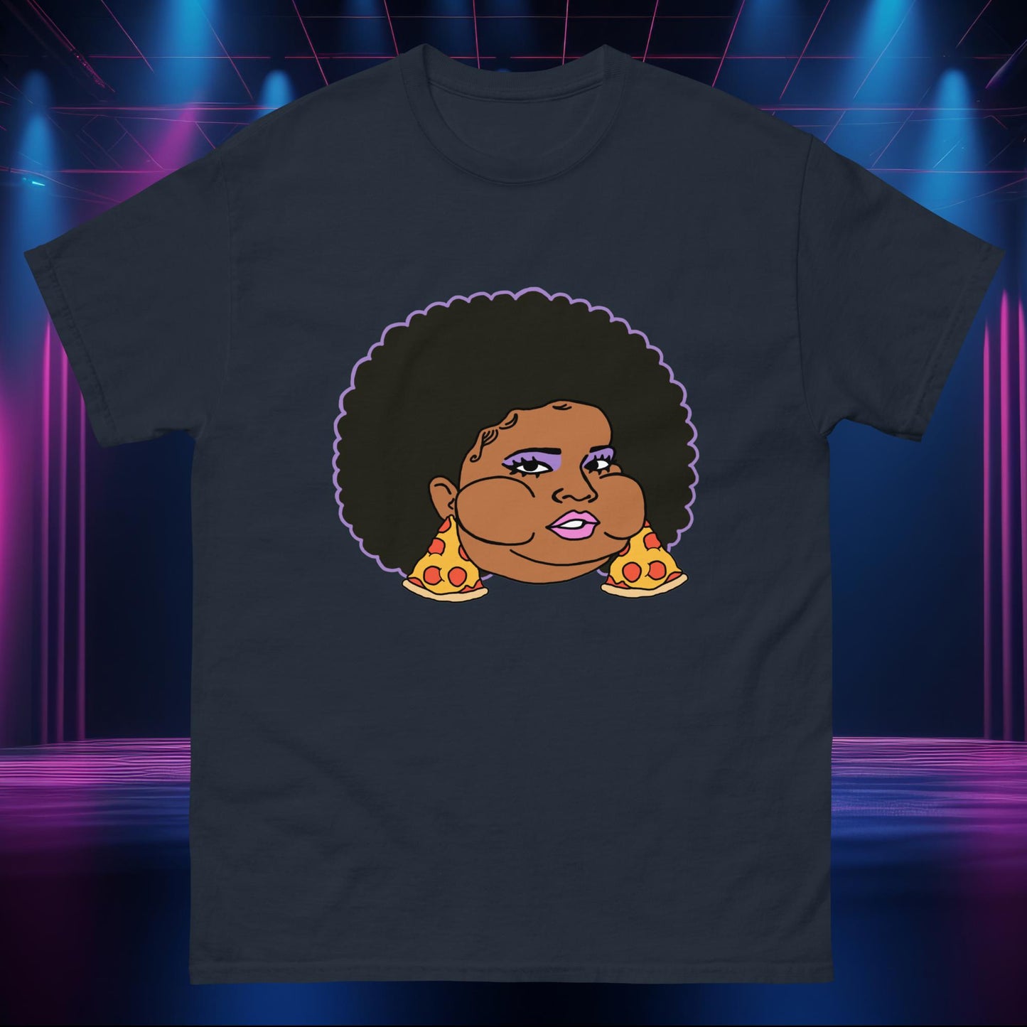 Pizzo Lizzo Pizza Lizzo Merch Lizzo Gift Body Positivity Body empowerment Lizzo classic tee Navy T-shirts Lizzo Music Next Cult Brand