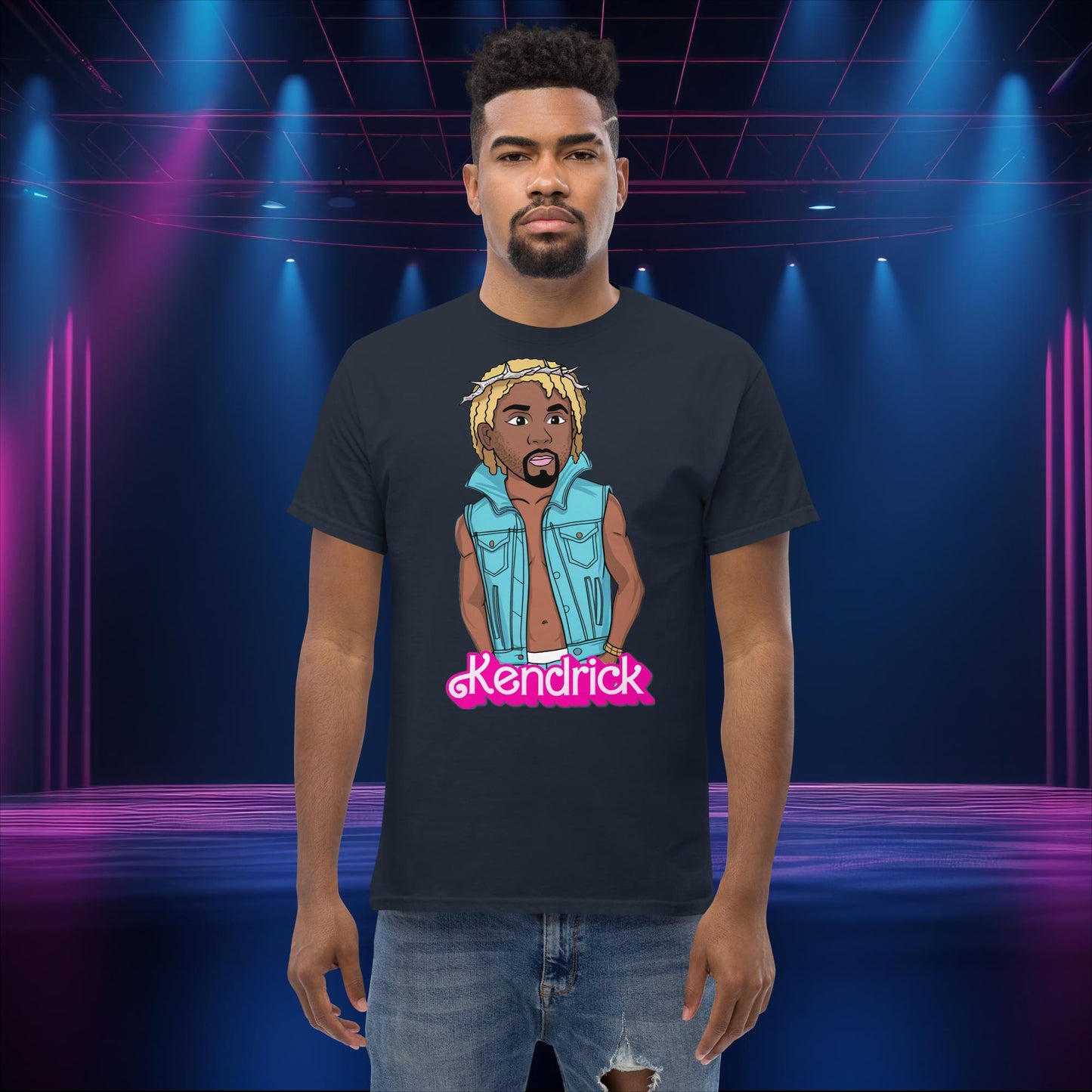 Kendrick Ken Ryan Gosling Barbie Hip Hop Rap Kendrick Lamar classic tee Navy T-shirts Barbie Ken Kendrick Lamar Movies Music Next Cult Brand