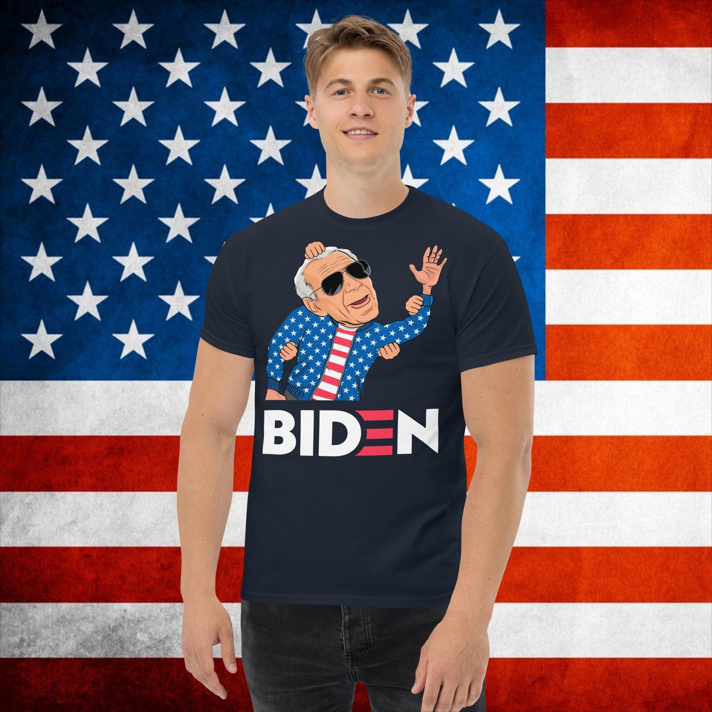 Weekend at Biden's Joe Biden Meme Democrat Republican Trump Gift Biden Gift 90s Vintage classic tee Navy T-shirts Democrats Joe Biden Politics Next Cult Brand