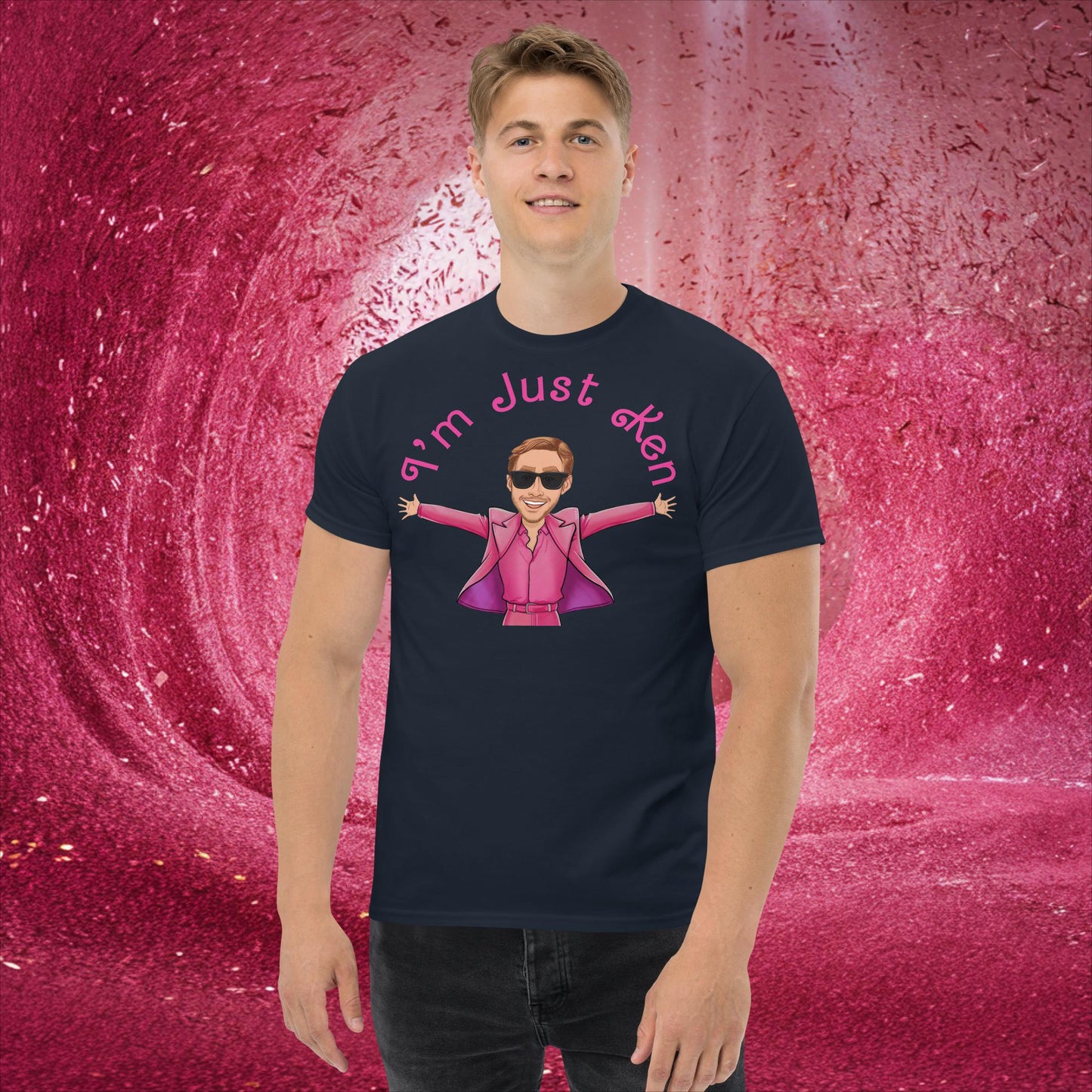 Ken Barbie Ryan Gosling I'm Just Ken classic tee Navy T-shirts Barbie Celebrities Ken Movies Ryan Gosling Next Cult Brand