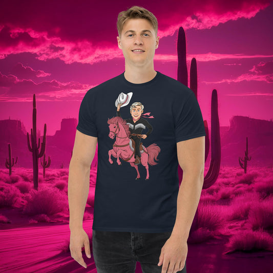 Ryan Gosling Ken Cowboy Horse Barbie Movie Patriarchy tee Navy T-shirts Barbie Celebrities Ken Movies Ryan Gosling Next Cult Brand