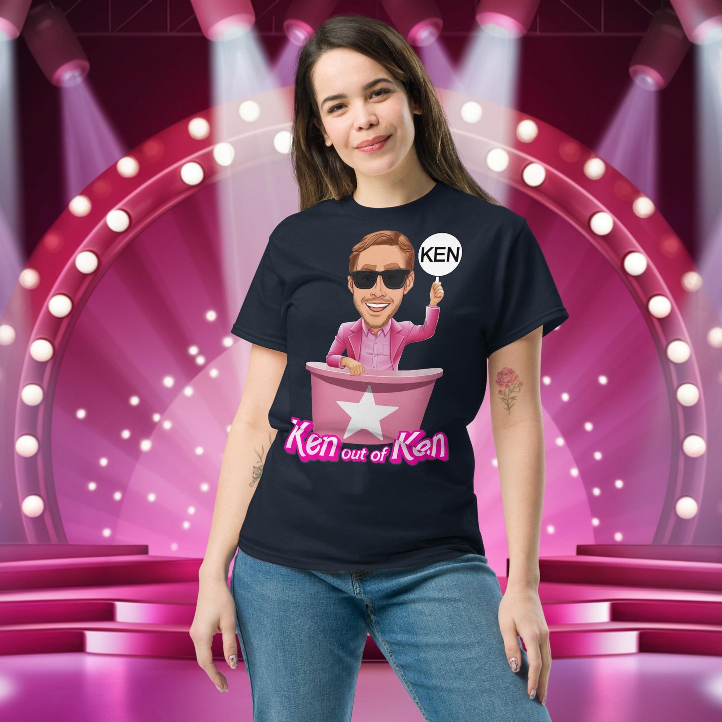 Ken out of Ken Ryan Gosling Barbie Movie tee Navy T-shirts Barbie Celebrities Ken Movies Ryan Gosling Next Cult Brand